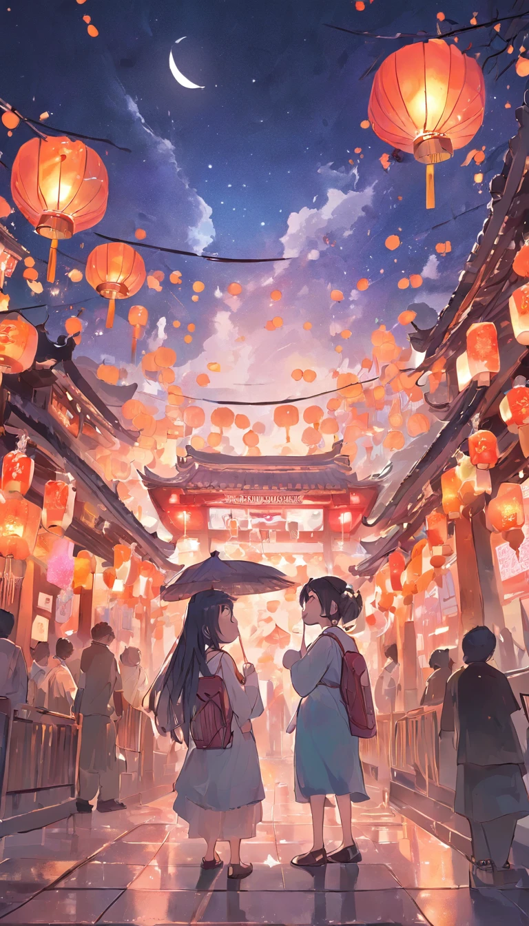 Mid-Autumn Night,A brilliant full moon shrouds the starry night sky,The spacious square is illuminated。In the middle of the square,Two charming giant pandas standing under the moon,Their black and white colors are particularly vivid in the moonlight。The two pandas appear to be the guardians of the Mid-Autumn Festival celebrations,They are bathed in soft light,Extra cute,Eye-catching。
Traditional bamboo lanterns and art installations dot the square,Create a mysterious and beautiful atmosphere for this celebration。The mooncake stalls are filled with mooncakes of all flavors,The aroma is fragrant,The panda became the star of the square,It attracts many tourists to visit and take photos。
As night fell,The lights gradually come on,It adds a lot of color to the whole scene。on the sky,Fireworks are in full bloom,Together with pandas and the moon, It forms a spectacular picture of the celebration of the Mid-Autumn Festival。The scene is filled with a unique atmosphere of art and celebration,It will definitely impress。