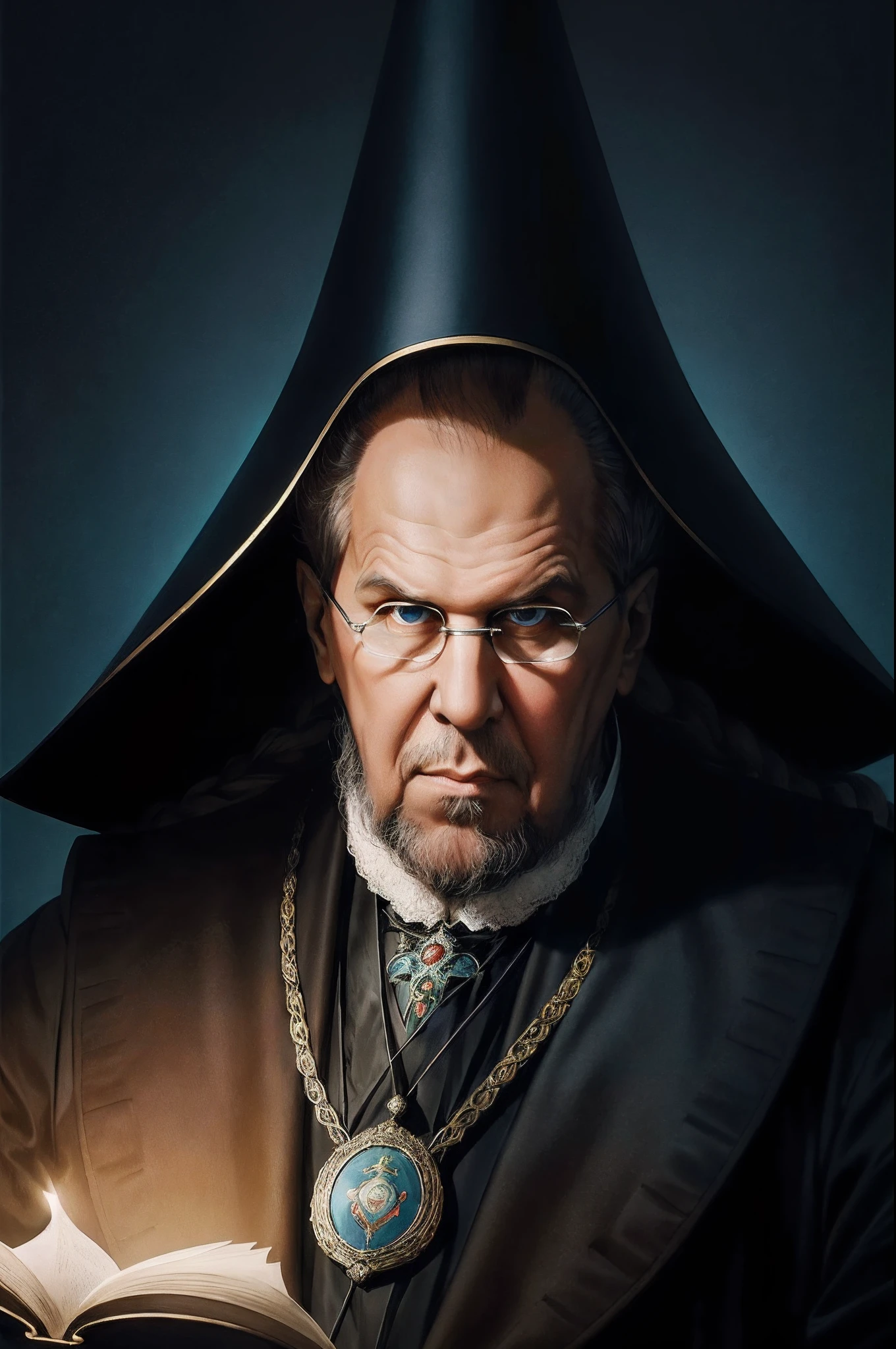 ((beste-Qualit)), ((tmasterpiece)), ((Realistic)), Ultra-detailed, (Minister Kirill Lavrov) Russian folklore, in the style of Gerald Brom, Perfect colorful gradient, —q 4 —s 750