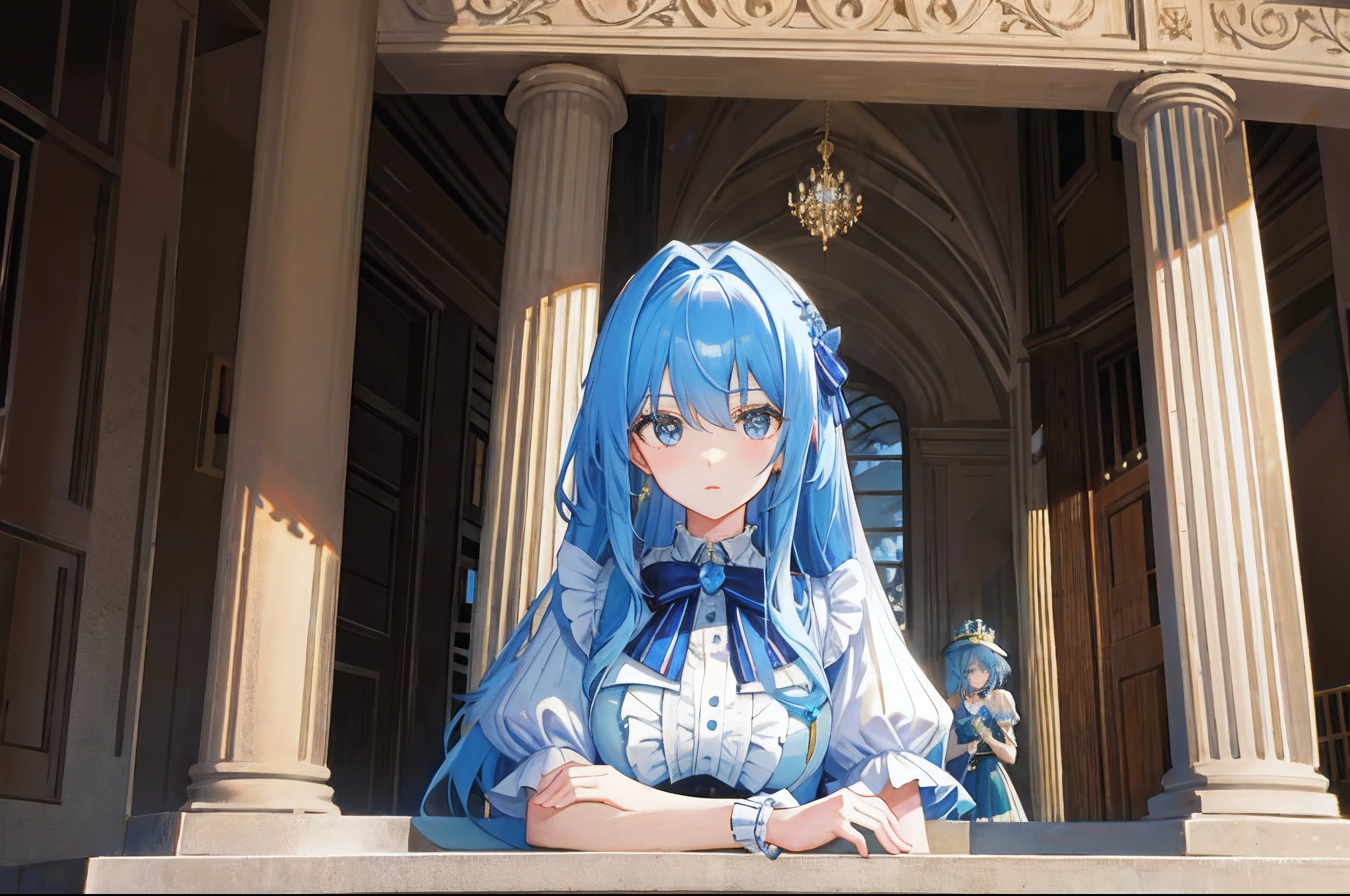 Two-dimensional national style girl ,Royal sister style,detective,Bust photo