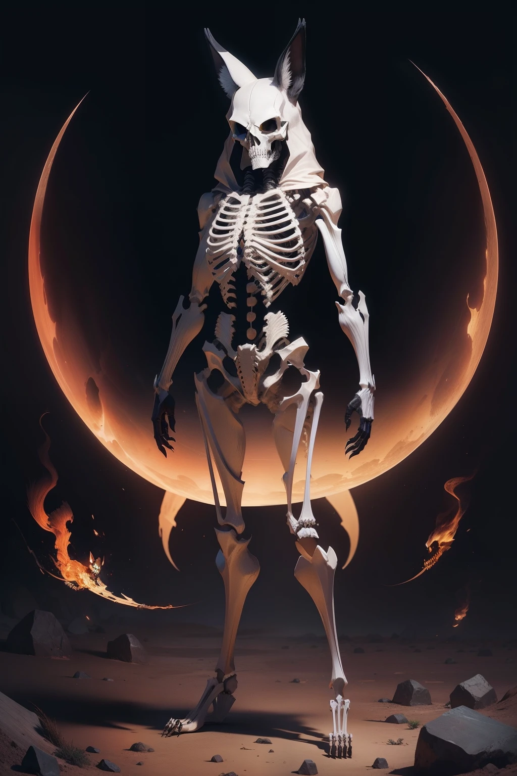 caracal skeleton, death city, full body