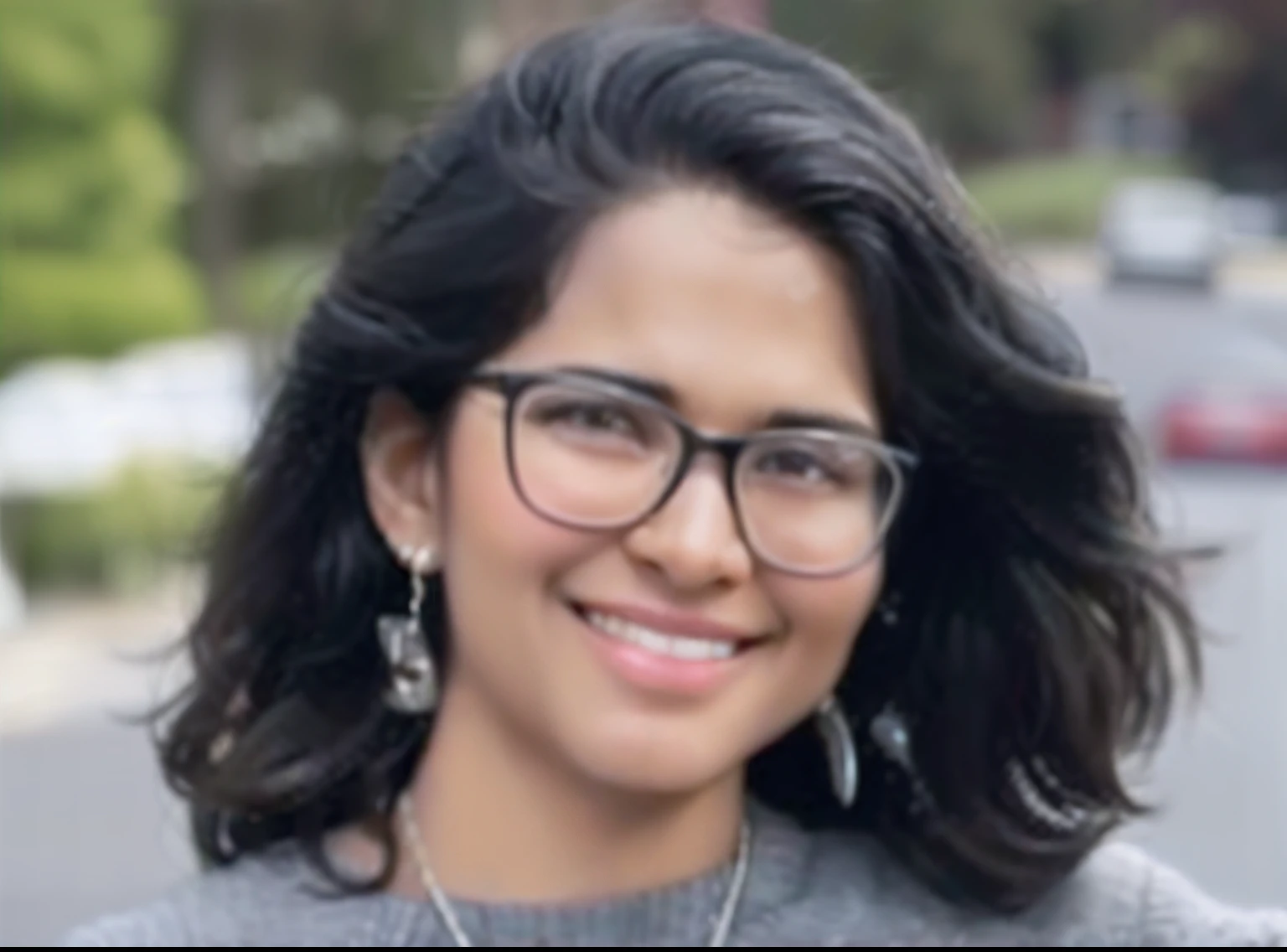 a close up of a woman with glasses and a necklace, photo of young woman, avatar for website, avatar image, headshot profile picture, profile picture, jayison devadas, taken in the early 2020s, slightly smiling, profile image, indian girl with brown skin, #trending, front portrait, nivanh chanthara, headshot photo