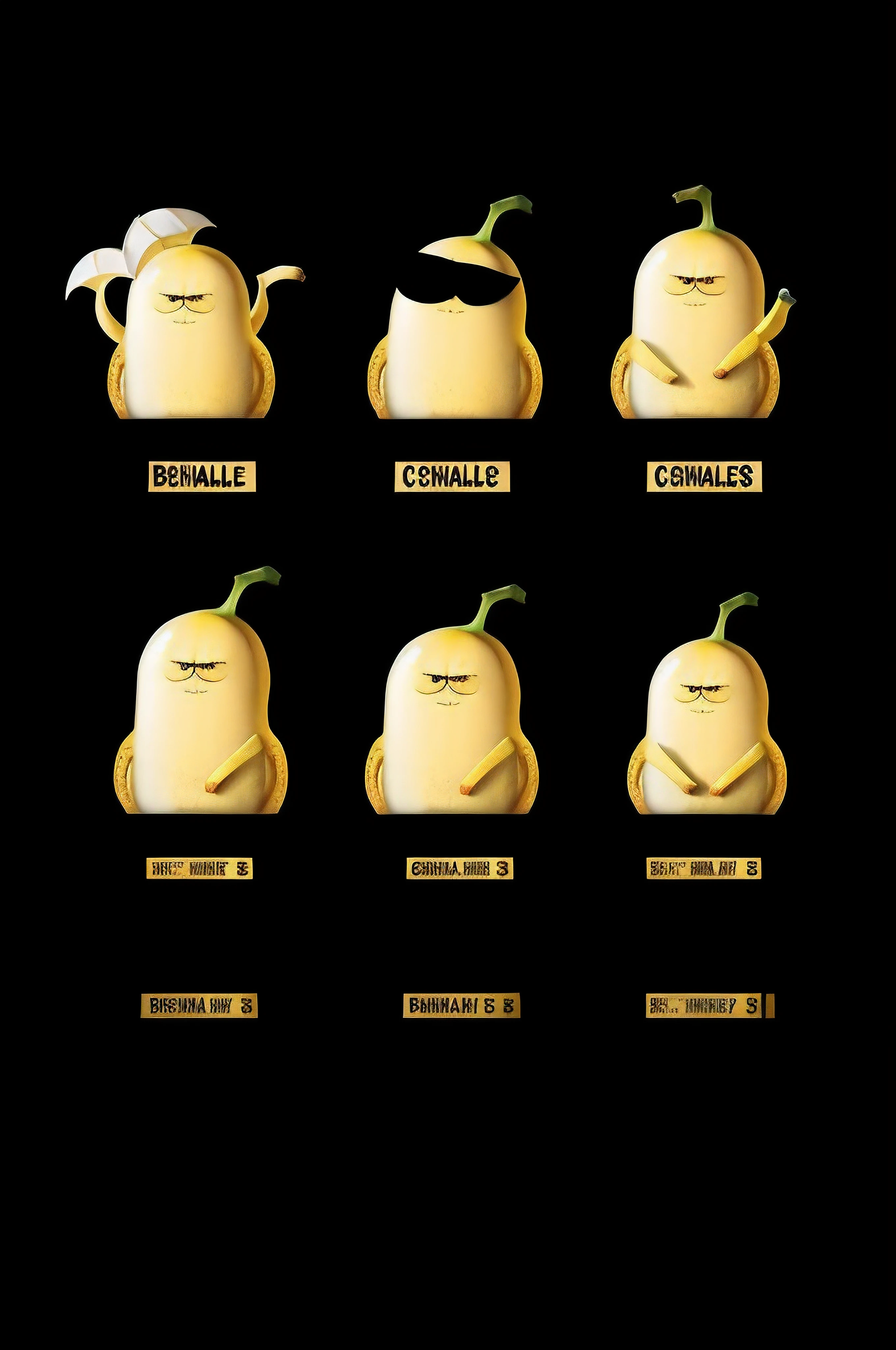 Mugshot of banana criminals