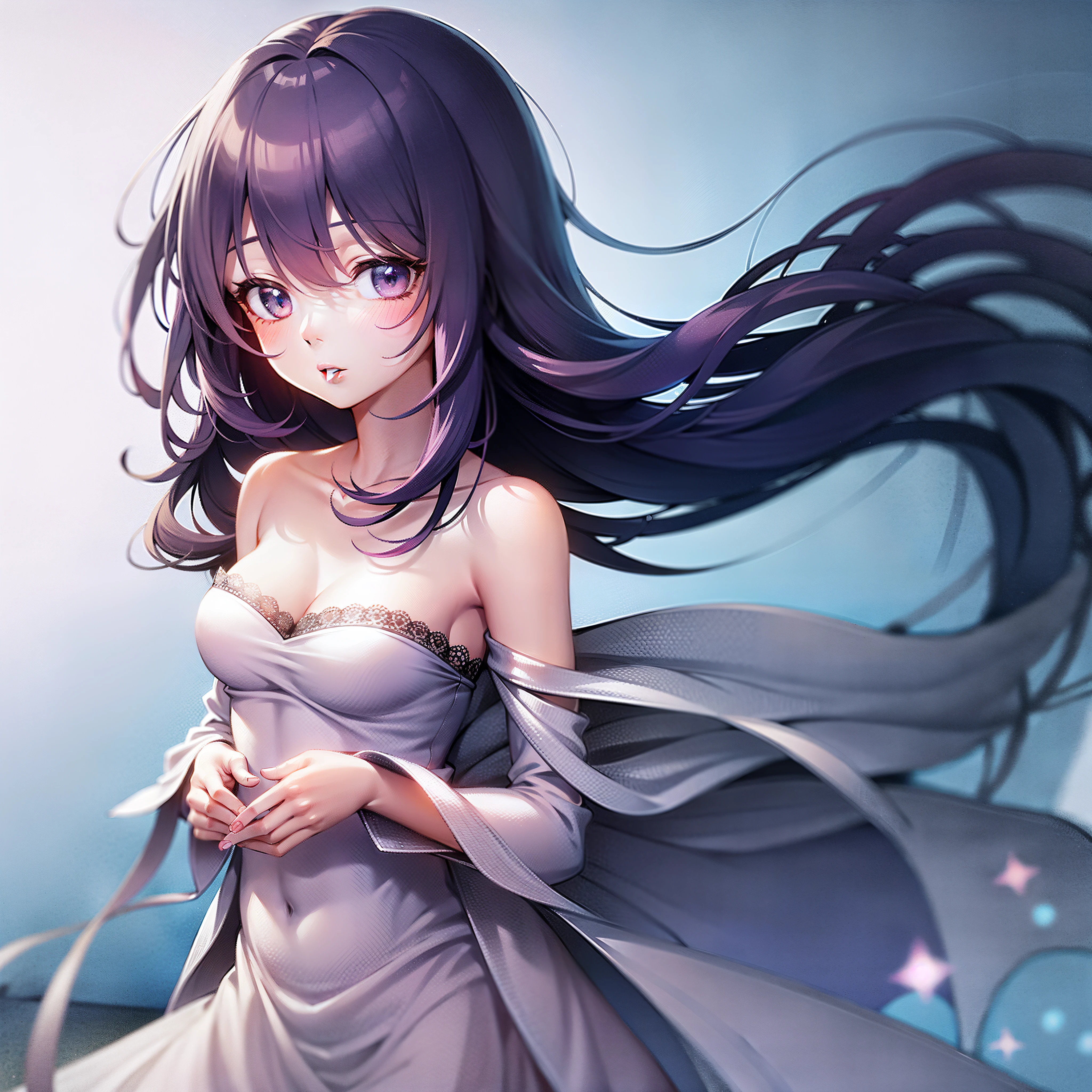 {{best quality}}, {{masterpiece}}, {{ultra-detailed}}, {illustration}, {detailed light}, {an extremely delicate and beautiful}, a girl, cute face, upper body, two legs, long dress, {beautiful detailed eyes}, stars in the eyes, messy floating hair, colored inner hair, Starry sky adorns hair, {lots_of_big_colorful_Bubble}, [pearl], [Galaxy], depth of field