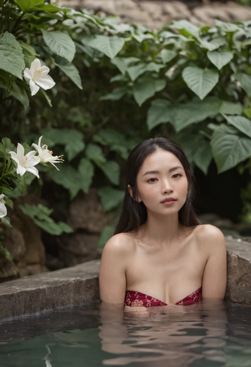 (photo by natural hot spring:1.2), (captivating photograph featuring a Chinese woman with her hair tied back:1.1), (relaxing in a natural hot spring in a picturesque outdoor setting:1.1), (wearing a bikini that complements the serene environment:1.1), (her body adorned with intricate and beautiful oriental tattoos:1.1), (Canon EOS R6 camera, perfect for capturing outdoor scenes:1.2), (paired with a Canon RF 24-70mm f/2.8L IS USM lens for versatile captures:1.2), (the warm water embracing half of her body, creating a soothing contrast:1.1), (the play of light and shadow accentuating her tattoos and form:1.1), (her relaxed and contemplative expression blending with the tranquil surroundings:1.1), (the natural beauty of the hot spring's surroundings enhancing the composition:1.1), (a moment of serene immersion in nature, where the woman and the environment are in harmony:1.1), (an image that captures the fusion of artistry, culture, and natural beauty:1.1)), Cinematic, Hyper-detailed, insane details, Beautifully color graded, Unreal Engine, DOF, Super-Resolution, Megapixel, Cinematic Lightning, Anti-Aliasing, FKAA, TXAA, RTX, SSAO, Post Processing, Post Production, Tone Mapping, CGI, VFX, SFX, Insanely detailed and intricate, Hyper maximalist, Hyper realistic, Volumetric, Photorealistic, ultra photoreal, ultra-detailed, intricate details, Super detailed, Full color, Volumetric lightning, HDR, Realistic, Unreal Engine, 16K, Sharp focus, Octane render