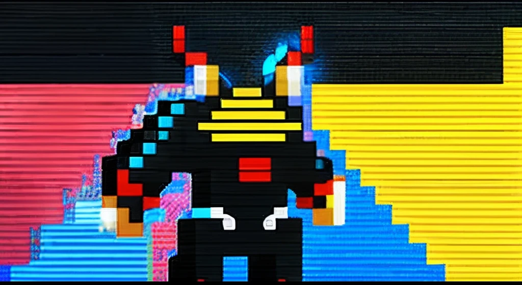 pixel game,character design,Transformers robots,hornet, Pixel art #pixelart,super-fine,32-bit pixels