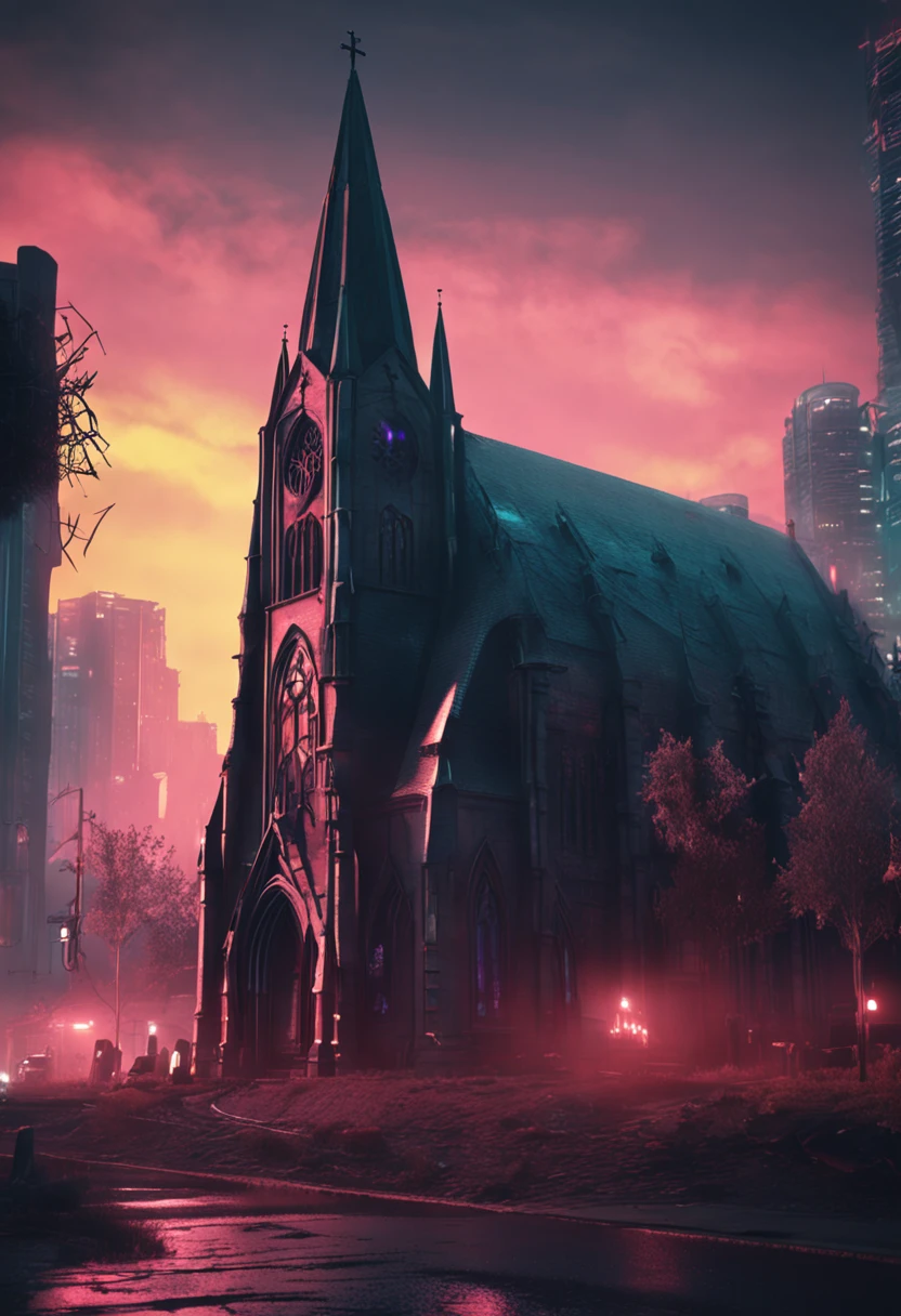 Cyberpunk Gothic church