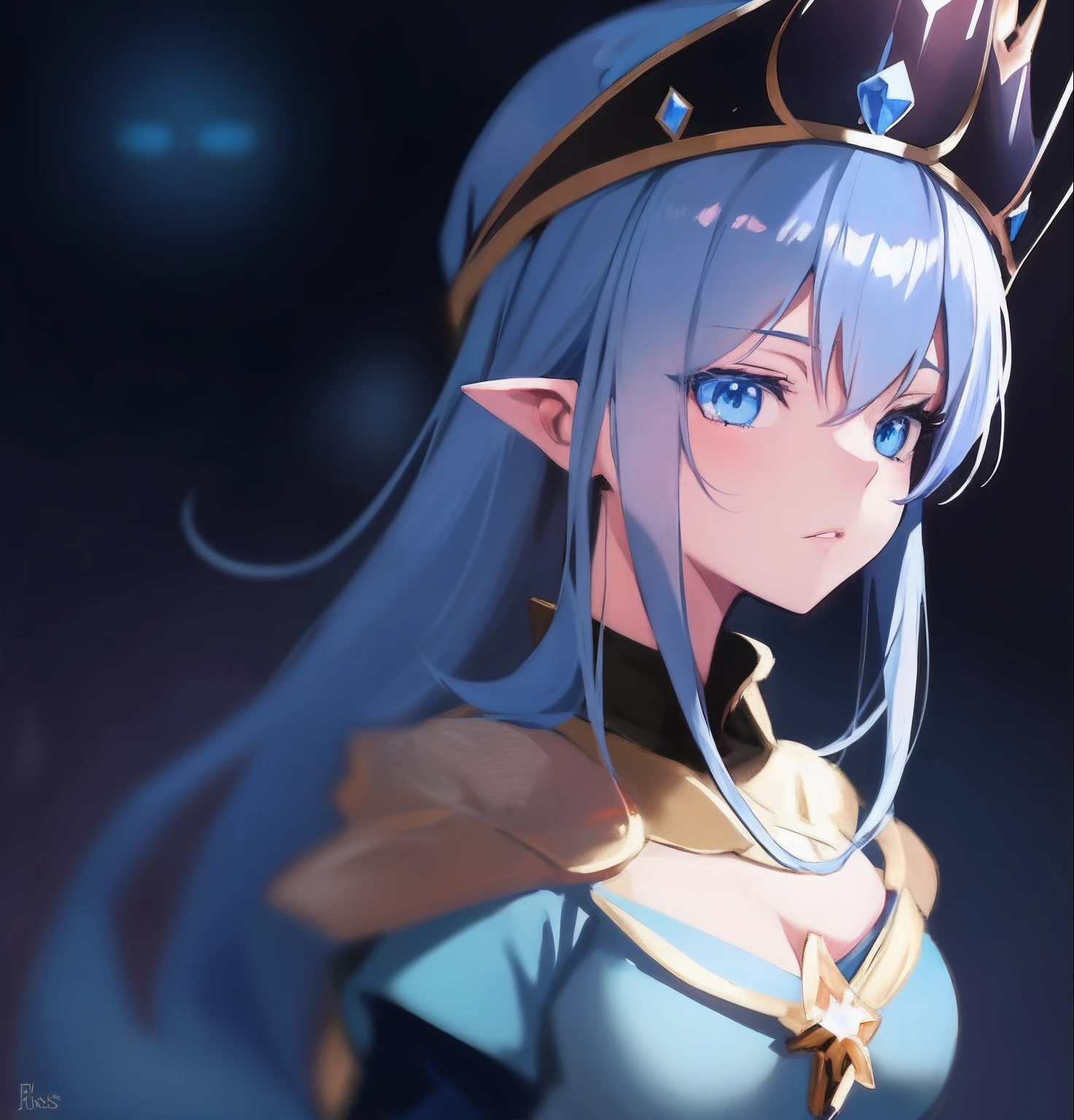 Anime girl with blue eyes and a crown on her head, 8K high quality detailed art, Beautiful celestial mage, Portrait Chevaliers du Zodiaque Fille, Detailed digital anime art, Fanart Meilleure ArtStation, 2. 5 D CGI anime fantasy artwork, Guviz-style artwork, Anime fantasy illustration, Fantasy art style, a beautiful fantasy empress, Anime fantasy artwork