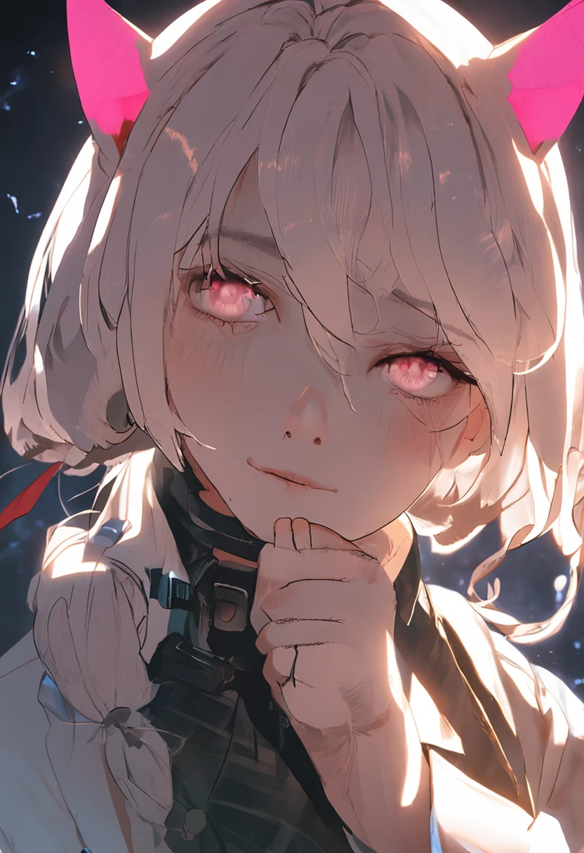 Pink tongue, tongue out, cum in mouth, cum on tongue,detail tongue,4k,Red eyes,white hair,Red eyes,Red pupils