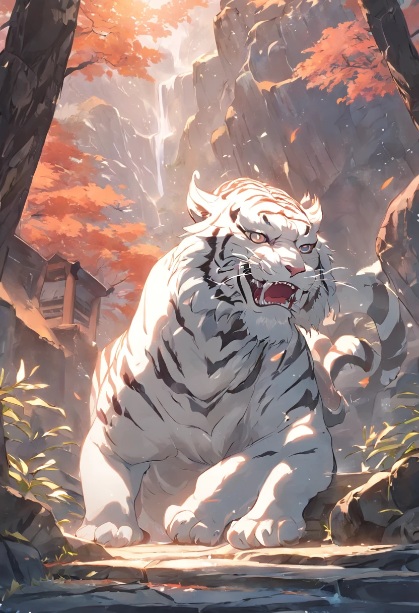 the white tiger，Mountain and Sea Sutra，mythological beasts，Handsome，Don't have characters