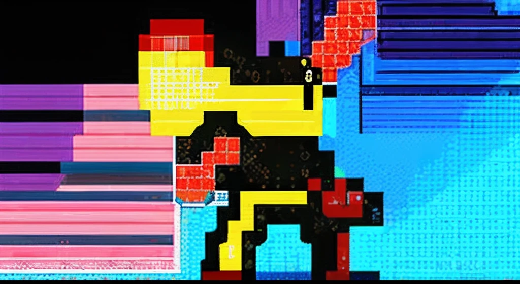 pixel game,character design,Transformers robots,hornet, Pixel art #pixelart,super-fine,32-bit pixels