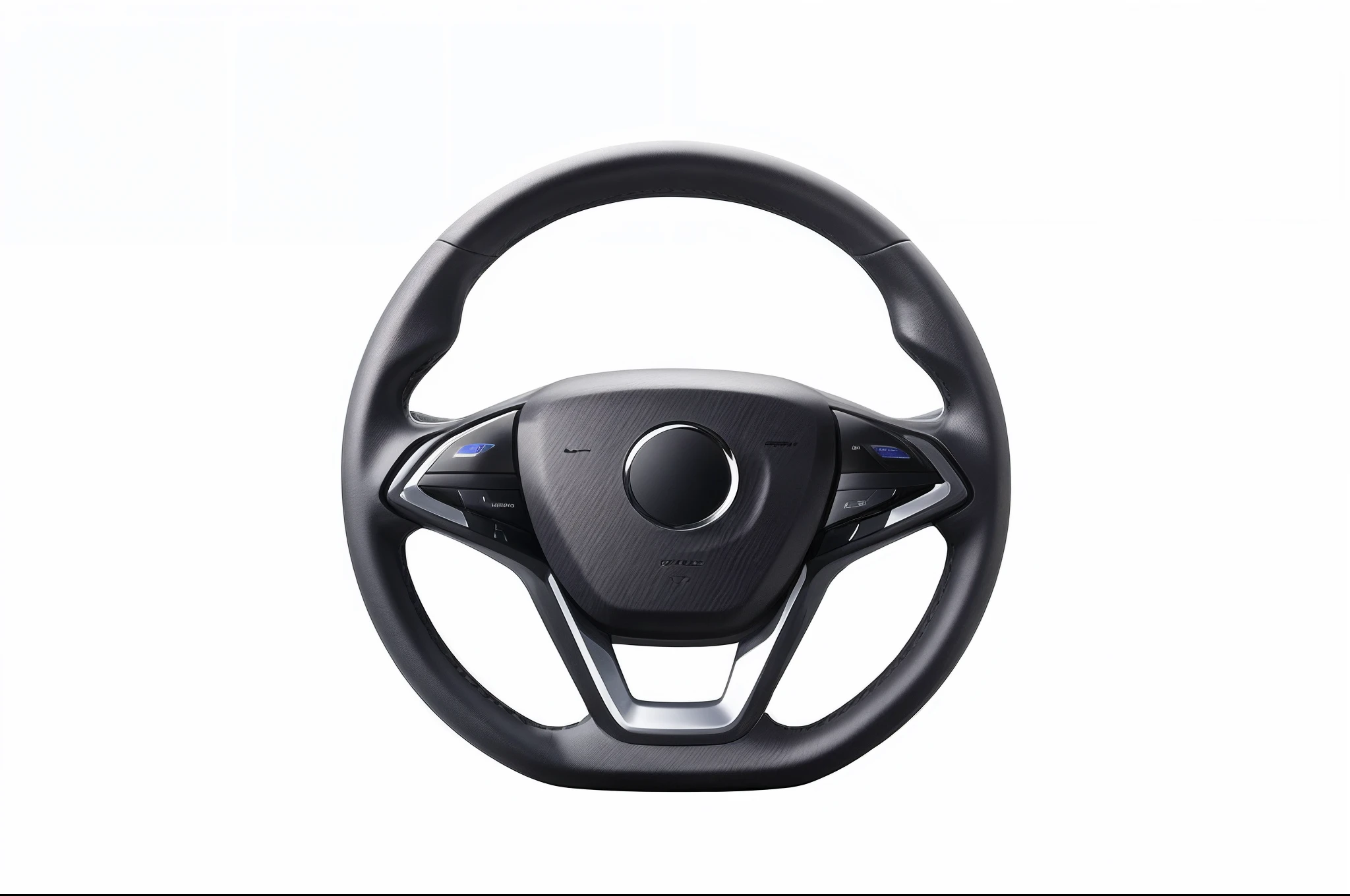 white backgrounid,Car steering wheel,conceito,succinct,Use electric vehicles。