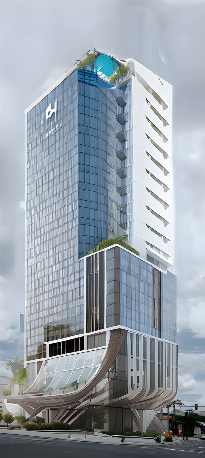 facade shopping mall and building, facade glass, space open, coffee shop, large glass window,
