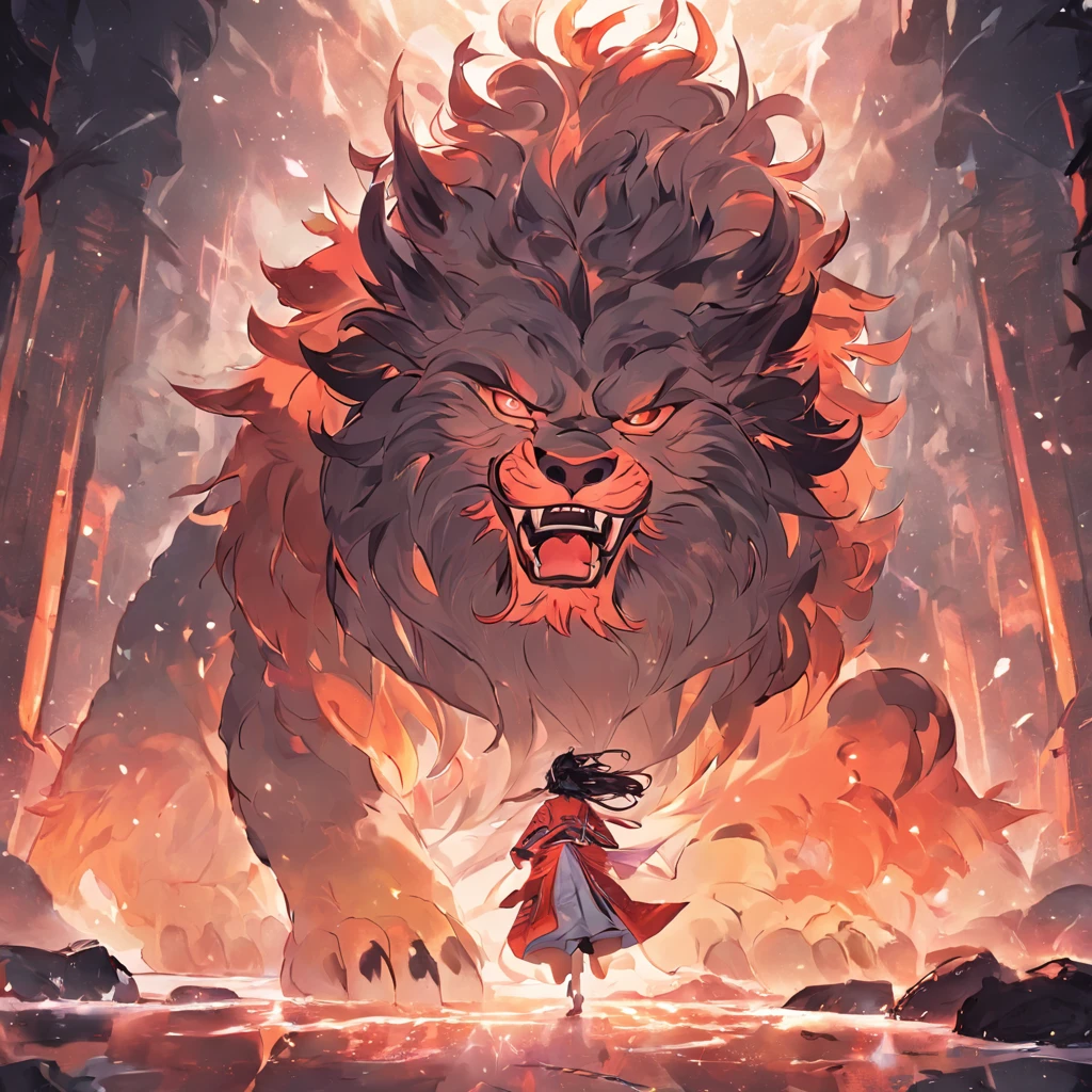 Nian Beast,A vicious beast in Chinese folk mythology and legend,Shaped like a hybrid of a lion and a dog,Huge size,Unicorn,There is snow-white fur, Handsome,Mountain and Sea Sutra,Don't have characters,Don't have fire