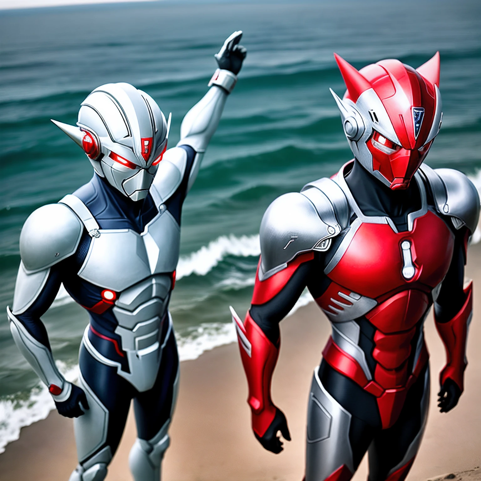 masterpiece, gay, male nude, NSFW, bdsm, photo realistic, 35mm films,A dark, futuristic laboratory. Ultraman neo stands naked in the spotlight. His body is bare and tall, skinny with long limbs. Only his pectoral muscles are prominent, while his waist and thighs are thin,penis is small,Cables are piercing his body, including his mouth and ears, and they are hanging down from the ceiling,eyes are blackened,"Help me...brother, help me..." he cries as he is unable to move. His body is hairy, he has many old wounds, and small dwarves are watching him from all around.