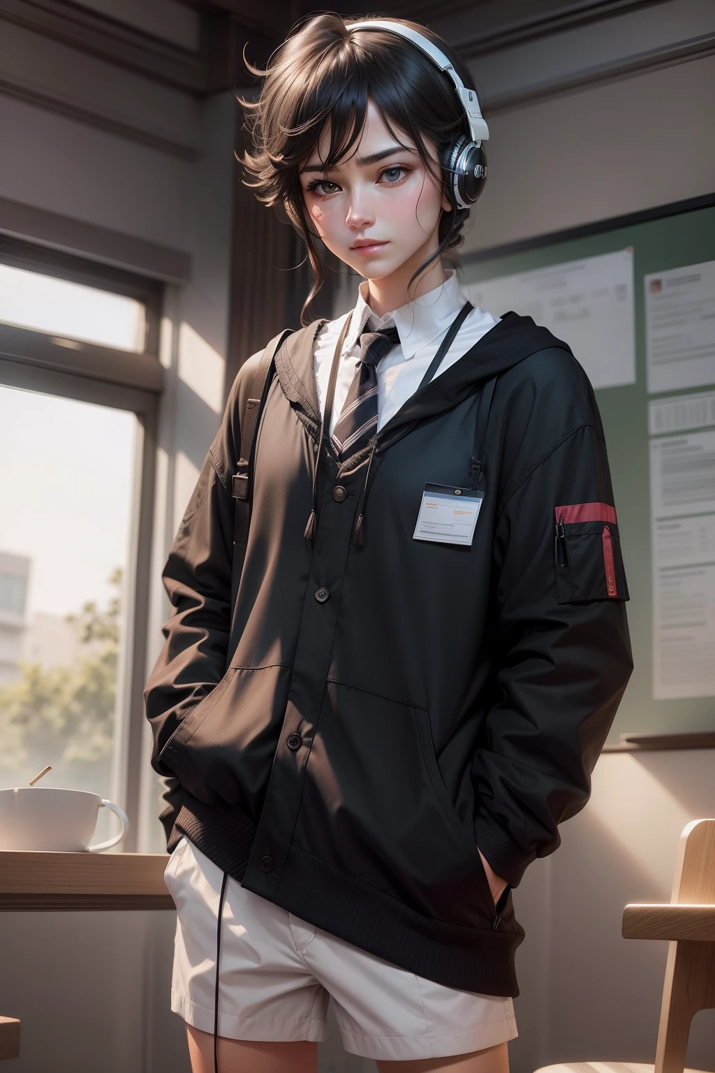 Delicate face,calm expression