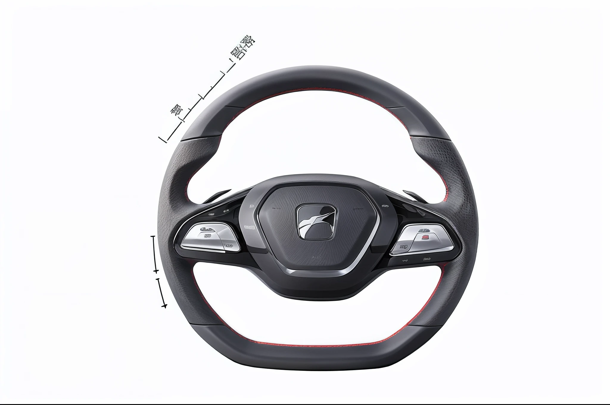 white backgrounid，Car steering wheel，conceito，succinct，Use electric vehicles。
