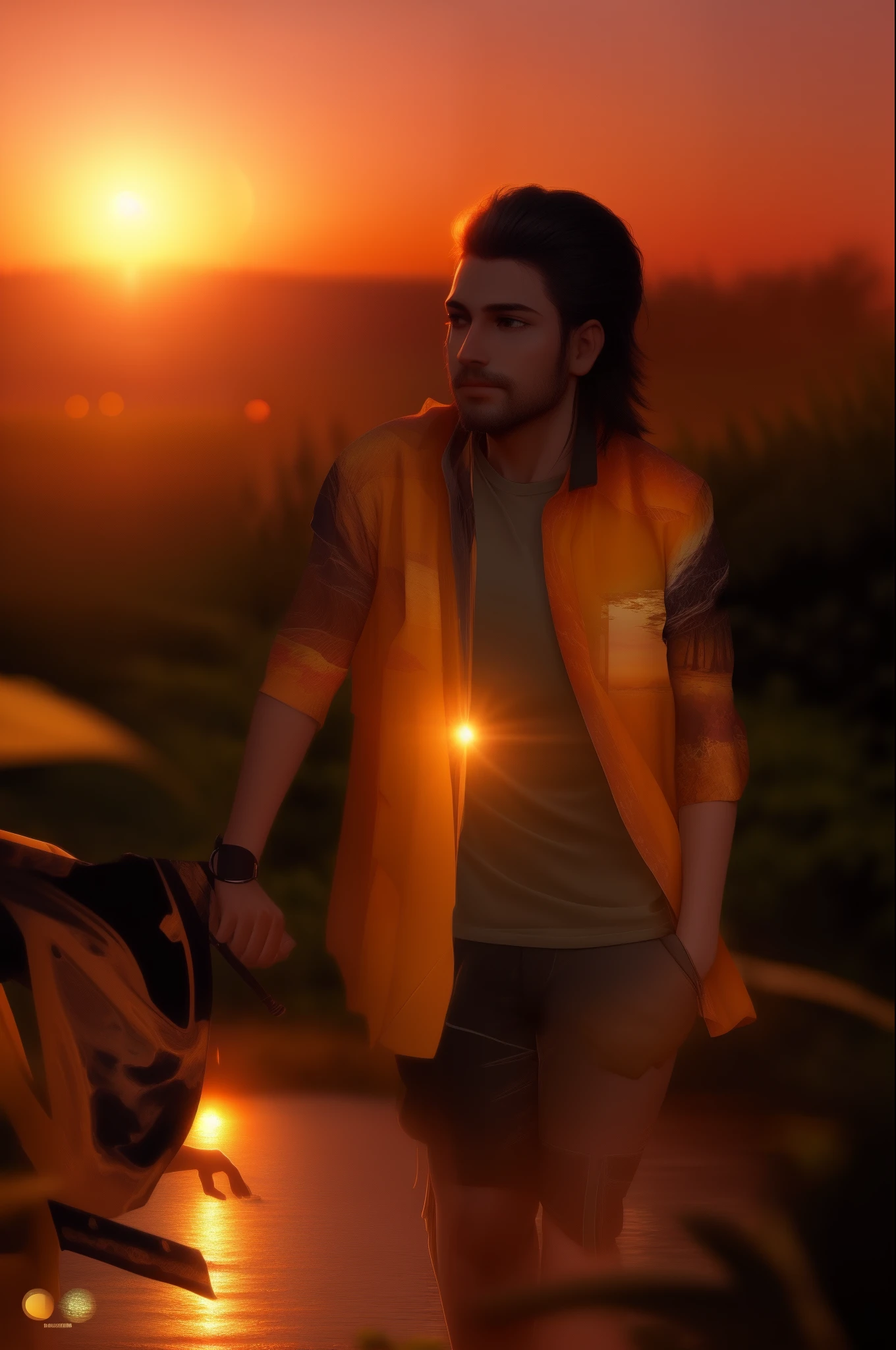 Evening Sun set nature 8k resulution