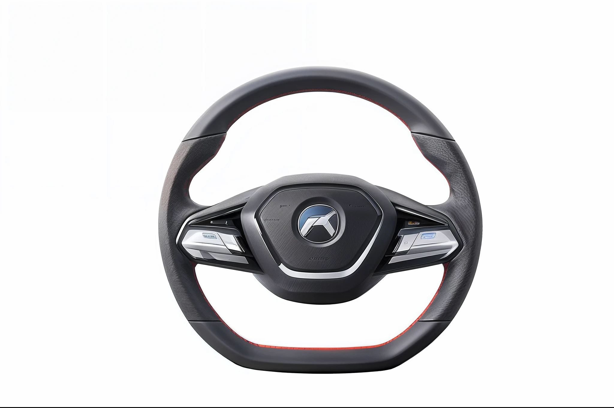 white backgrounid，Car steering wheel，conceito，succinct，Use electric vehicles。