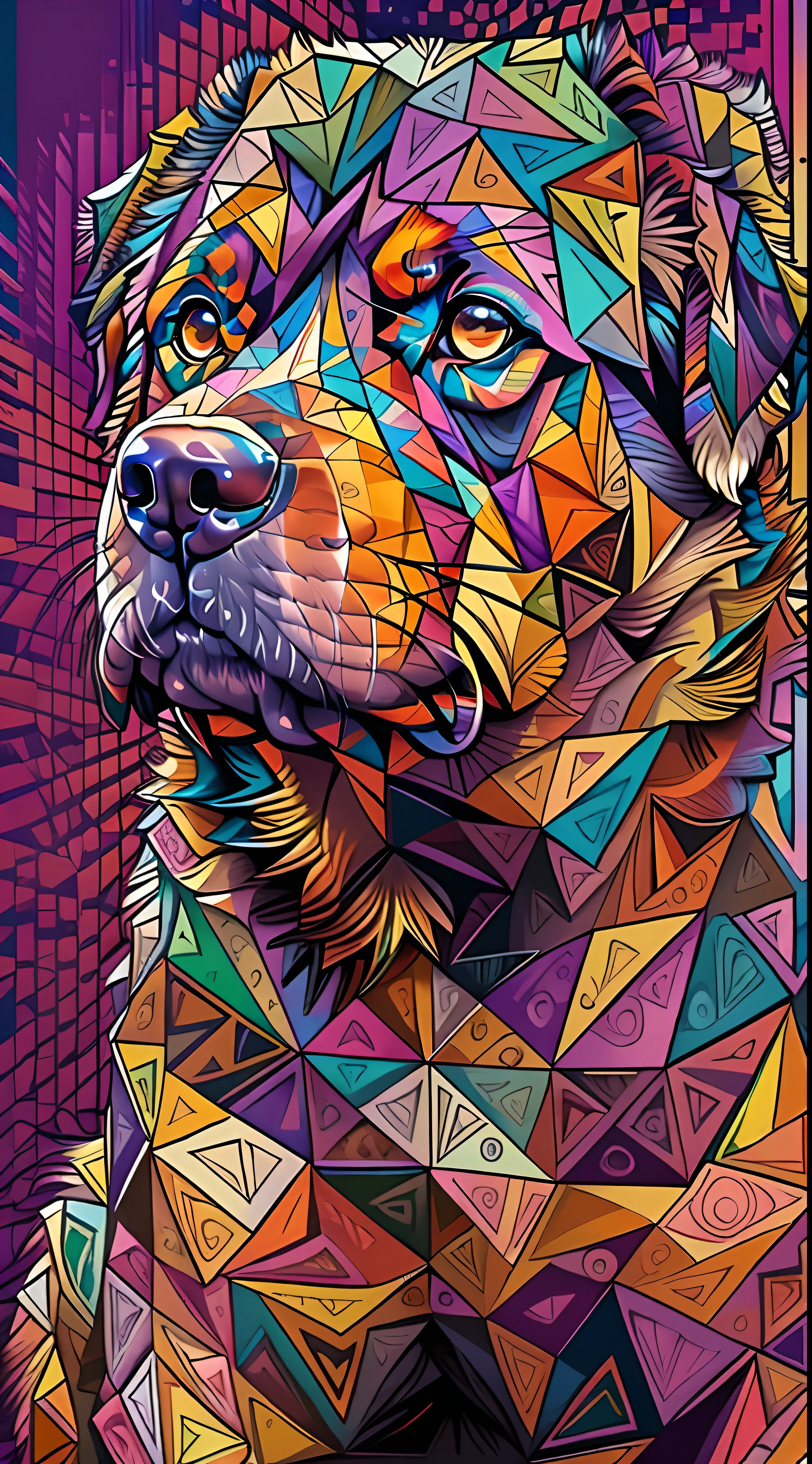 (Rottweiler Dog, perfil ),(melhor pose),(best angle), (better expression), Eduardo Kobra acolchoamento ,multidimensional geometric wall PORTRAIT, arte, Chibi,
Yang08k, lindo, Colouring,
Primary works, qualidade superior, melhor qualidade, Arte Oficial, Beautiful and Aesthetic, pelos coloridos,