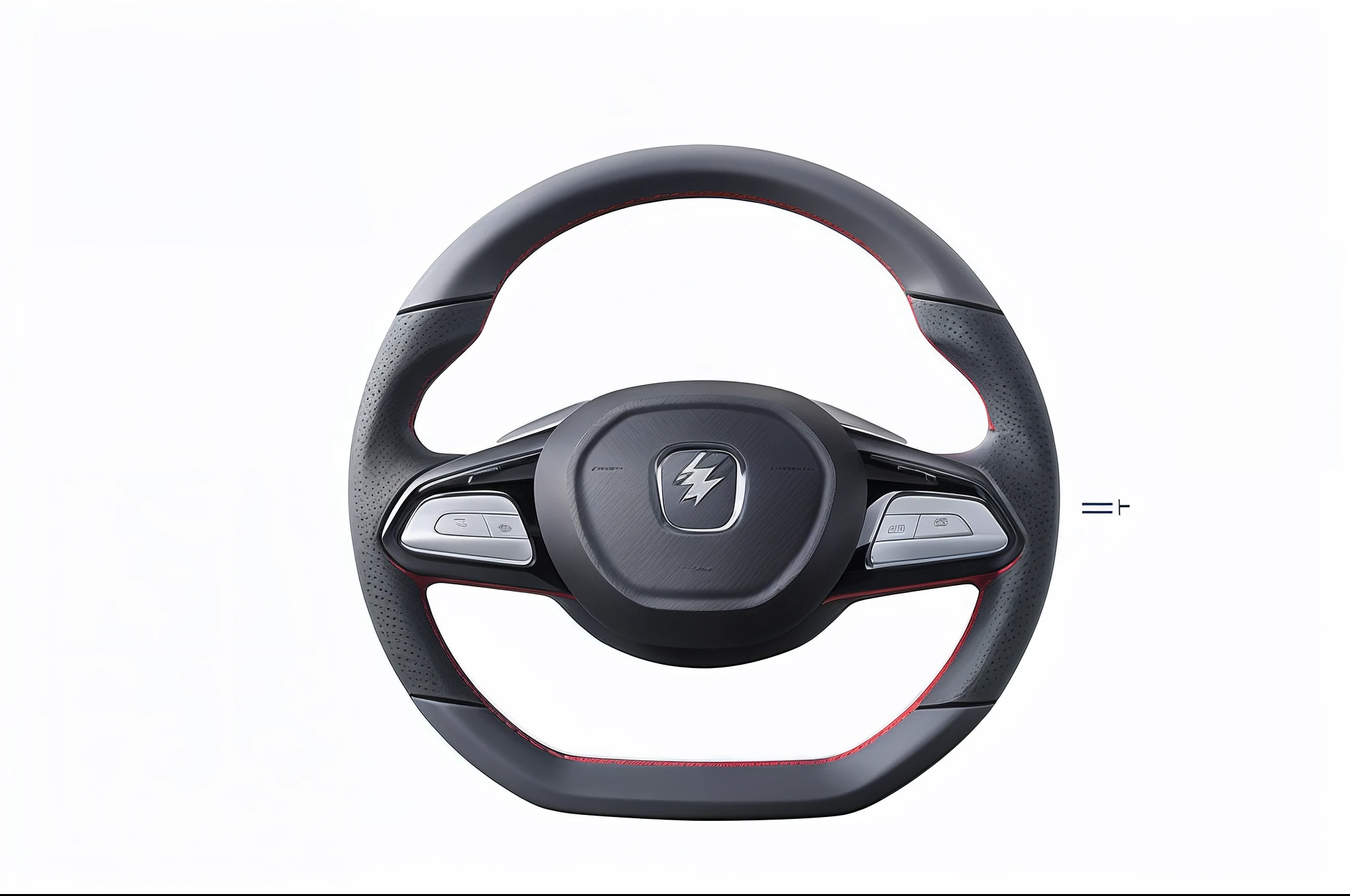 white backgrounid，Car steering wheel，conceito，succinct，Use electric vehicles。