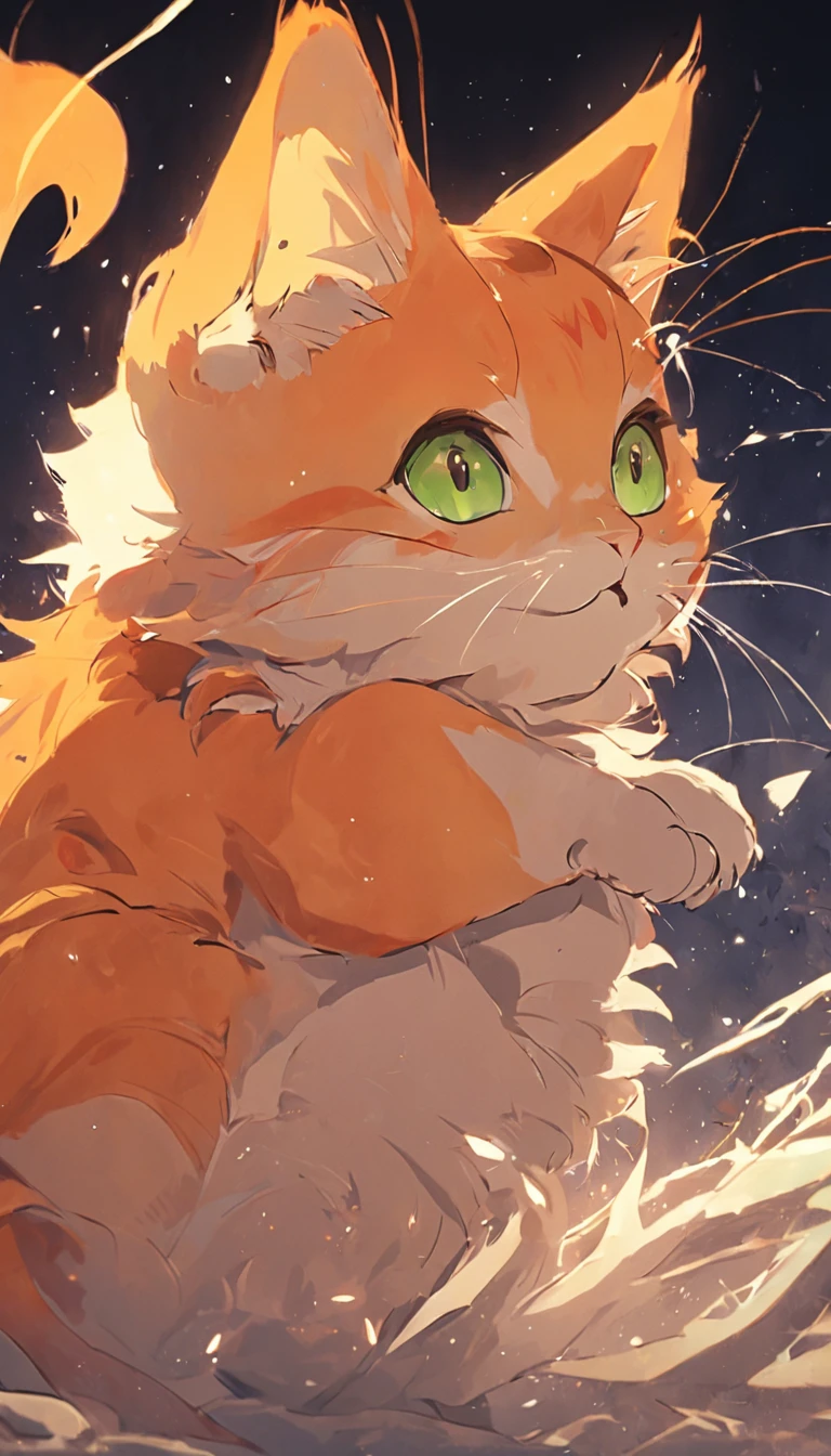 Cute kitten, jumping, Meow, play, scratch, Flipped, Cute.Green Eye,Orange Cat