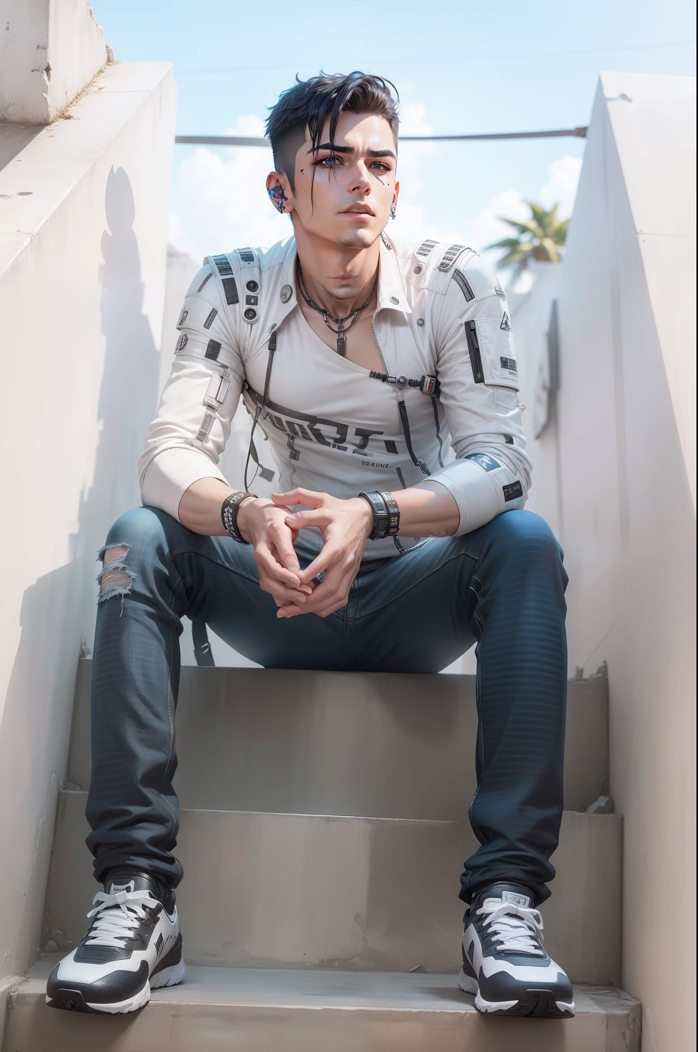 change background cyberpunk handsome boy realistic face ' 8k ultra realisti