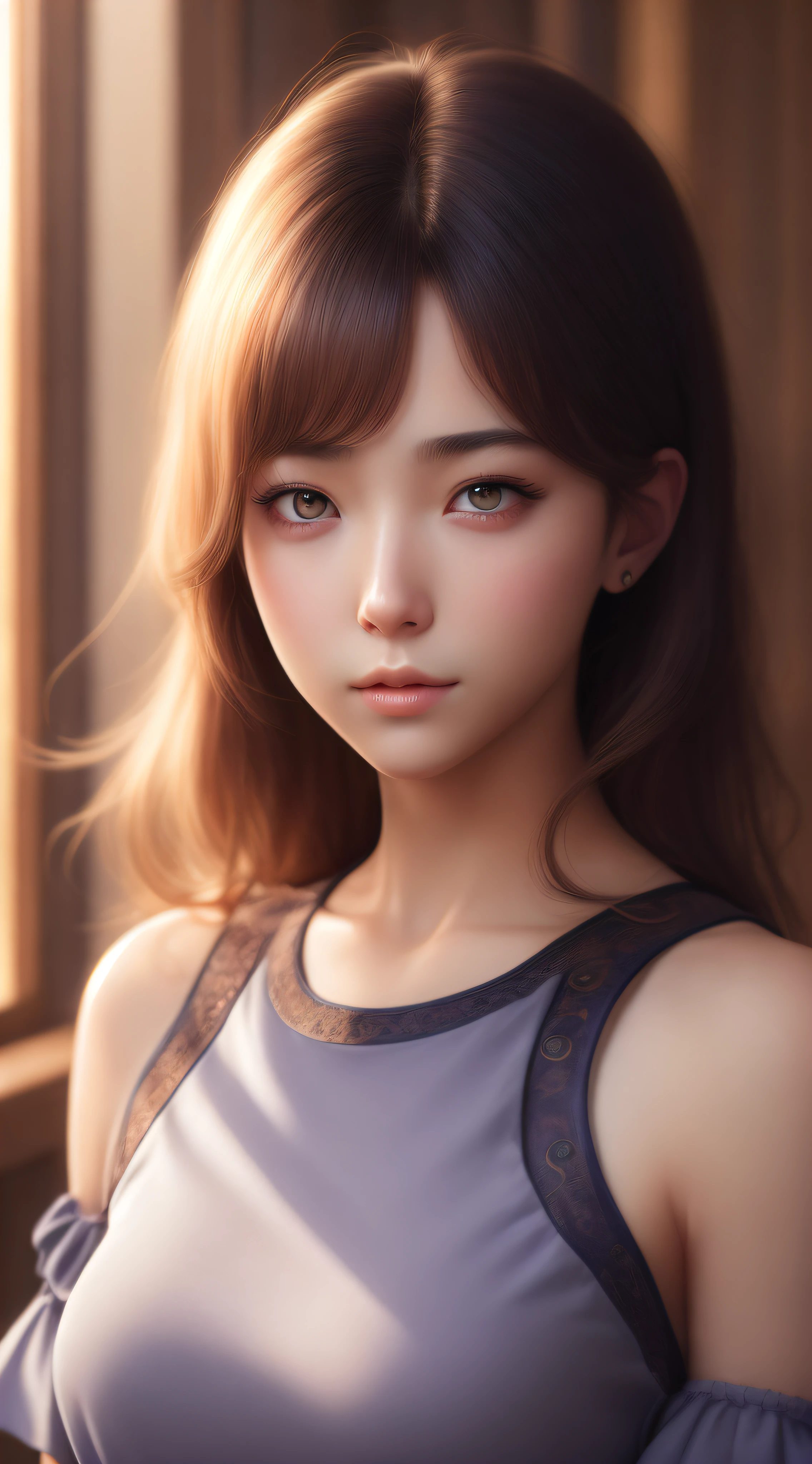 Best quality,masterpiece,ultra high res,(photorealistic:1.4),anime girl,shoulder,charming,Looking at the camera