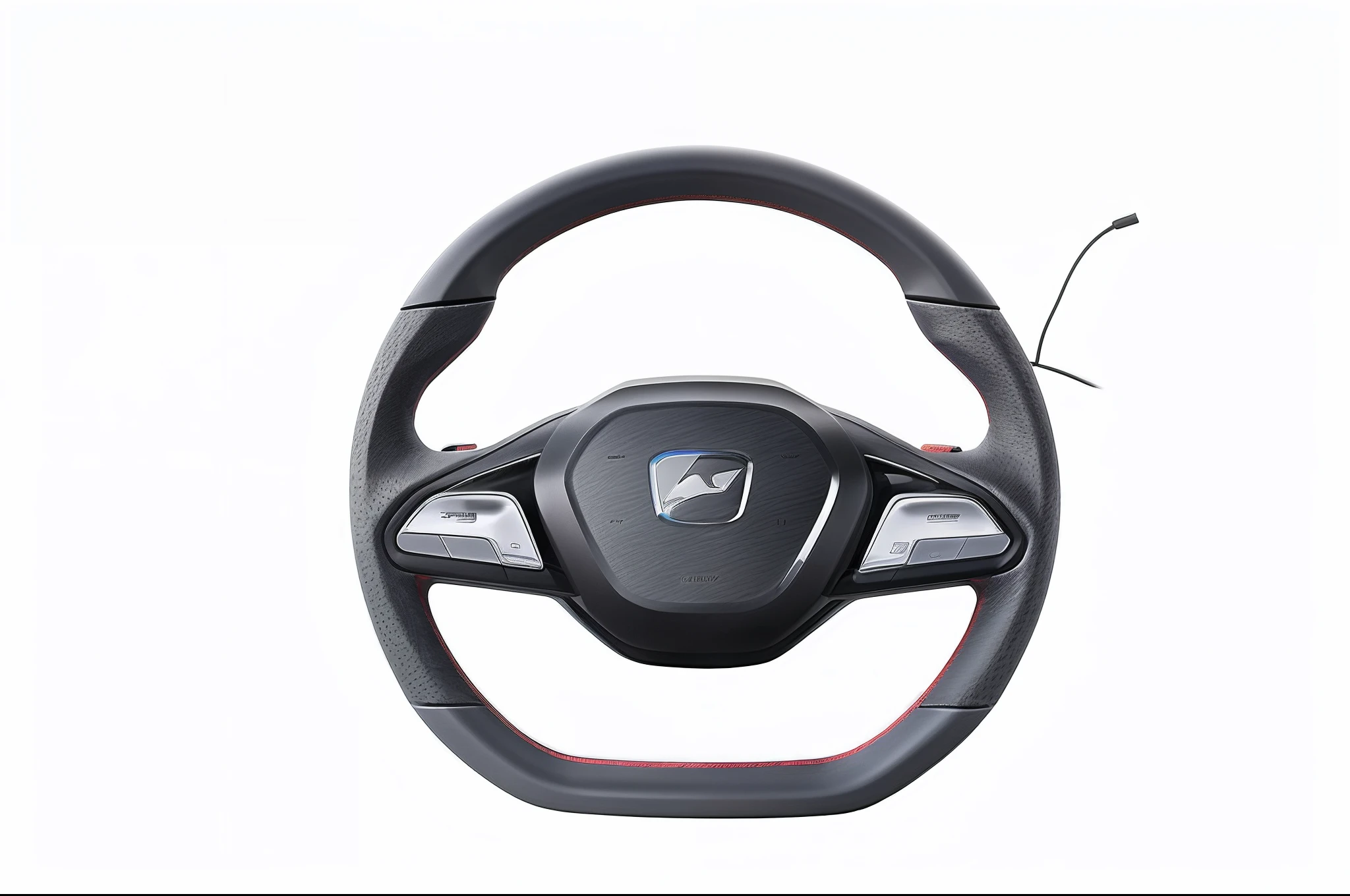 white backgrounid,Car steering wheel,conceito,succinct,Use electric vehicles。