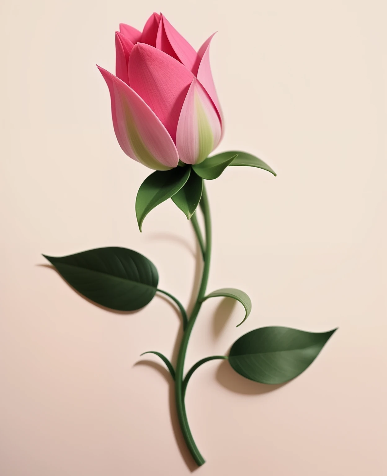 pink flower with green leave illustration flower design beautiful art and high detailed