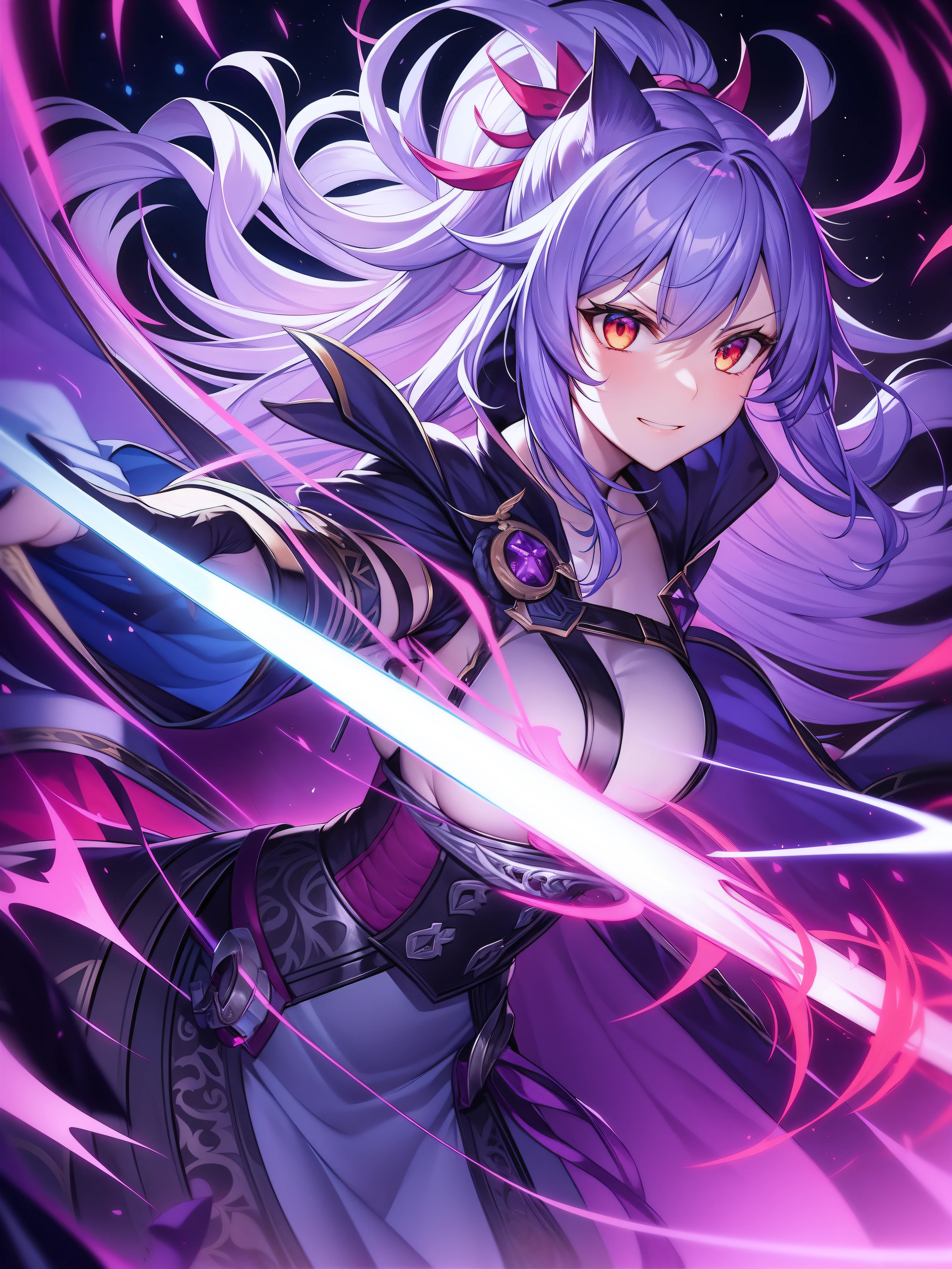 Holding the sword in the hand