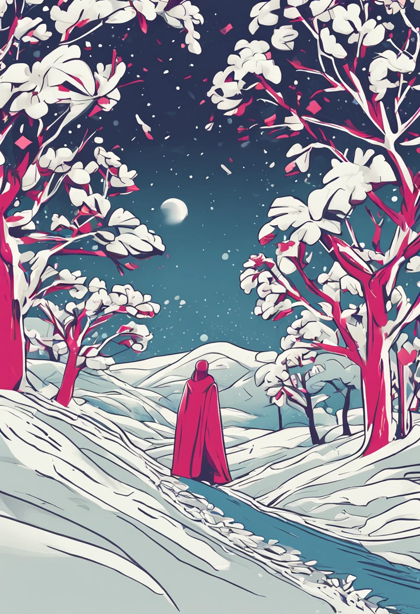 With the name "Snow Concubine"，Generate a flat minimalist style LOGO