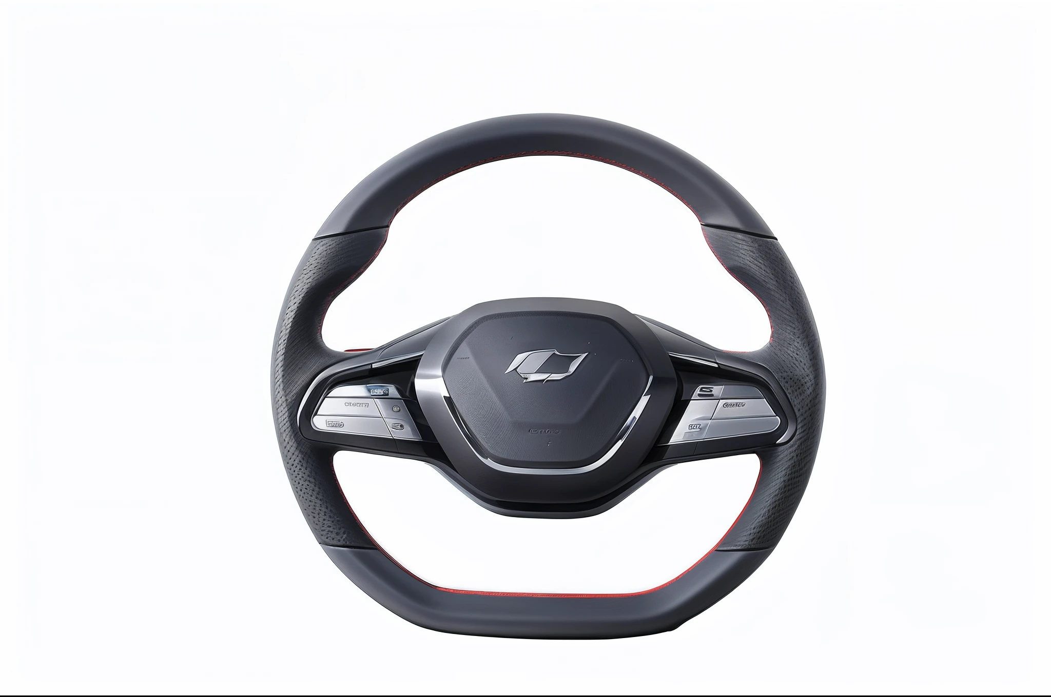 white backgrounid，Car steering wheel，conceito，succinct，Use electric vehicles。