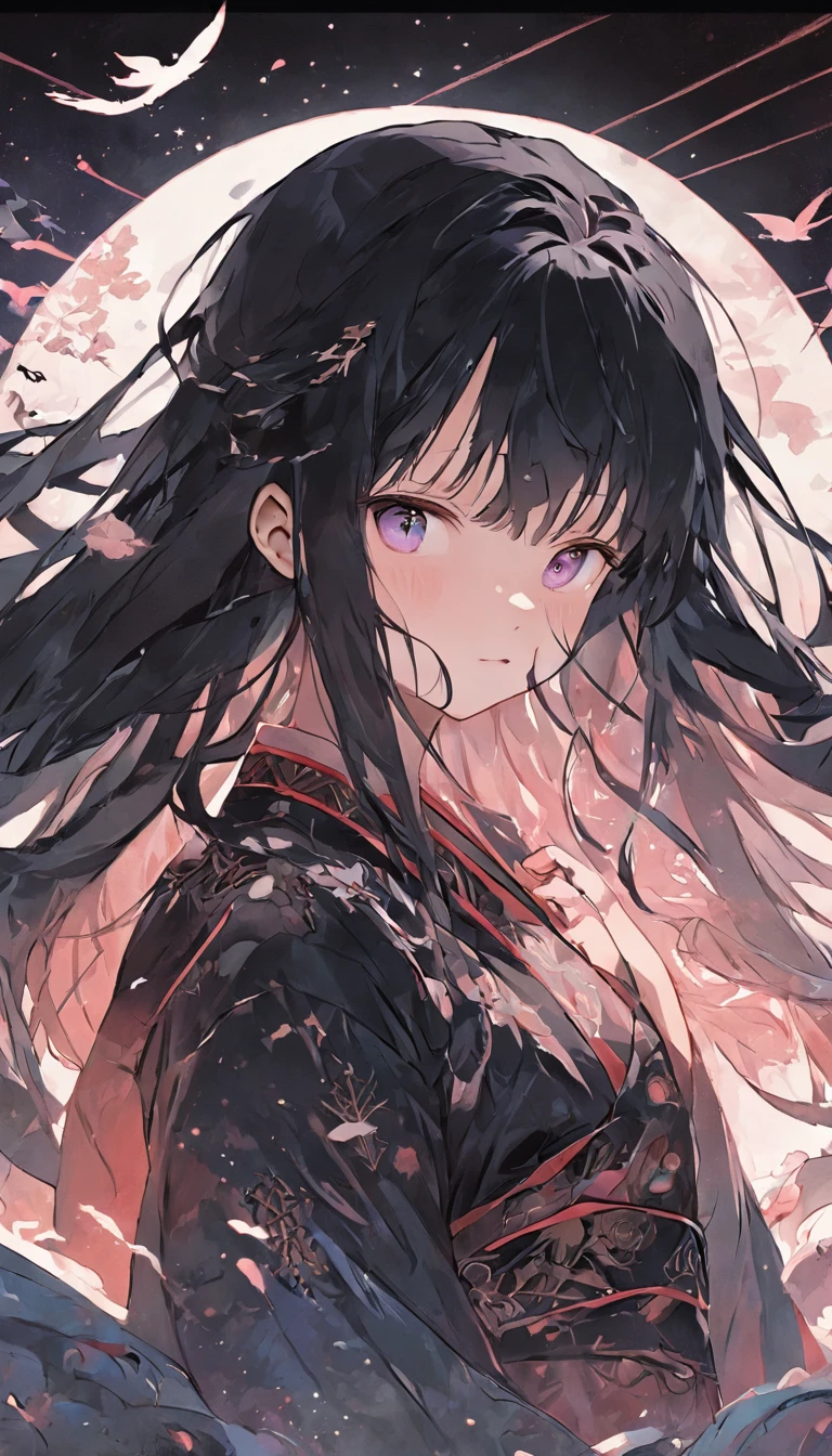 (White background:1.4),(Silhouette of a girl's head, Eyes closed, Long black hair, Black eyes,Oriental elements),(Play with the phone in your hand)(Chinese illustration:1.3,paper art:1.3, Quilted paper art:1.2),( reasonable design, Clear lines, High sharpness,Best quality, Very detailed, Masterpiece, movie light effect, 4K )