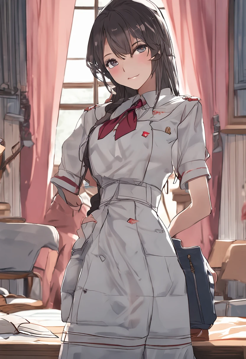 Highest image quality，Outstanding details，超高分辨率，（Fidelity：1.4），The best illustration，Favor the details，Highly cohesive 1girl，He has a delicate and beautiful face，Wear nurse clothes，Wearing a nurse's hat，Bigchest。