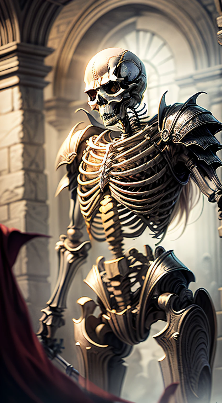 Witness the terrifying sight of the Skeleton Knight,A non-humanoid monster,