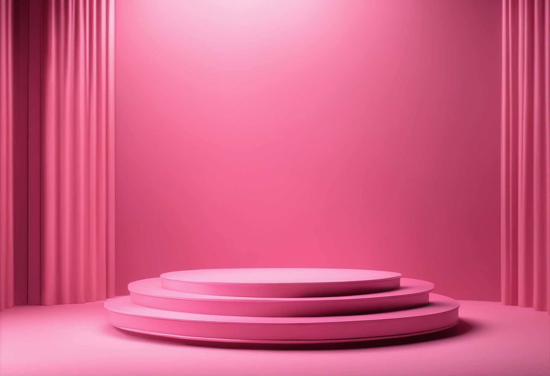 3D display pink podium background. Tecido de seda de luxo em movimento. Glamour Minimum Gold Pedestal for Beauty, Presentation of the cosmetic product. Female copy space, modelo marrom, Studio 3D Rendering