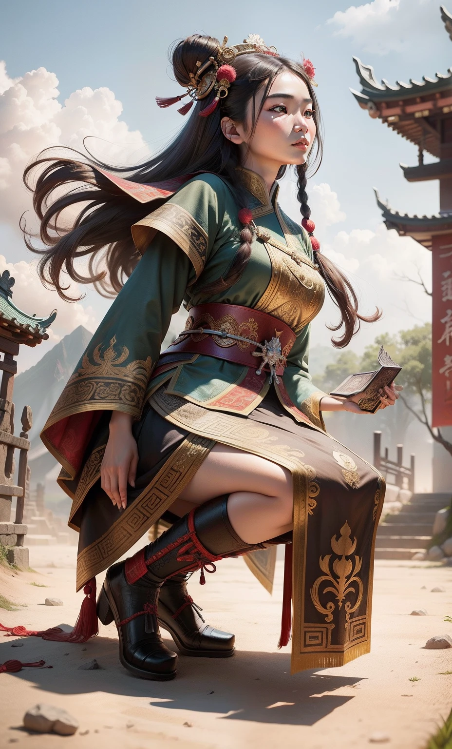 Shang Dynasty girl,Ancient maiden,National style,Hyper-realistic,Hyper-detailing,Photo texture