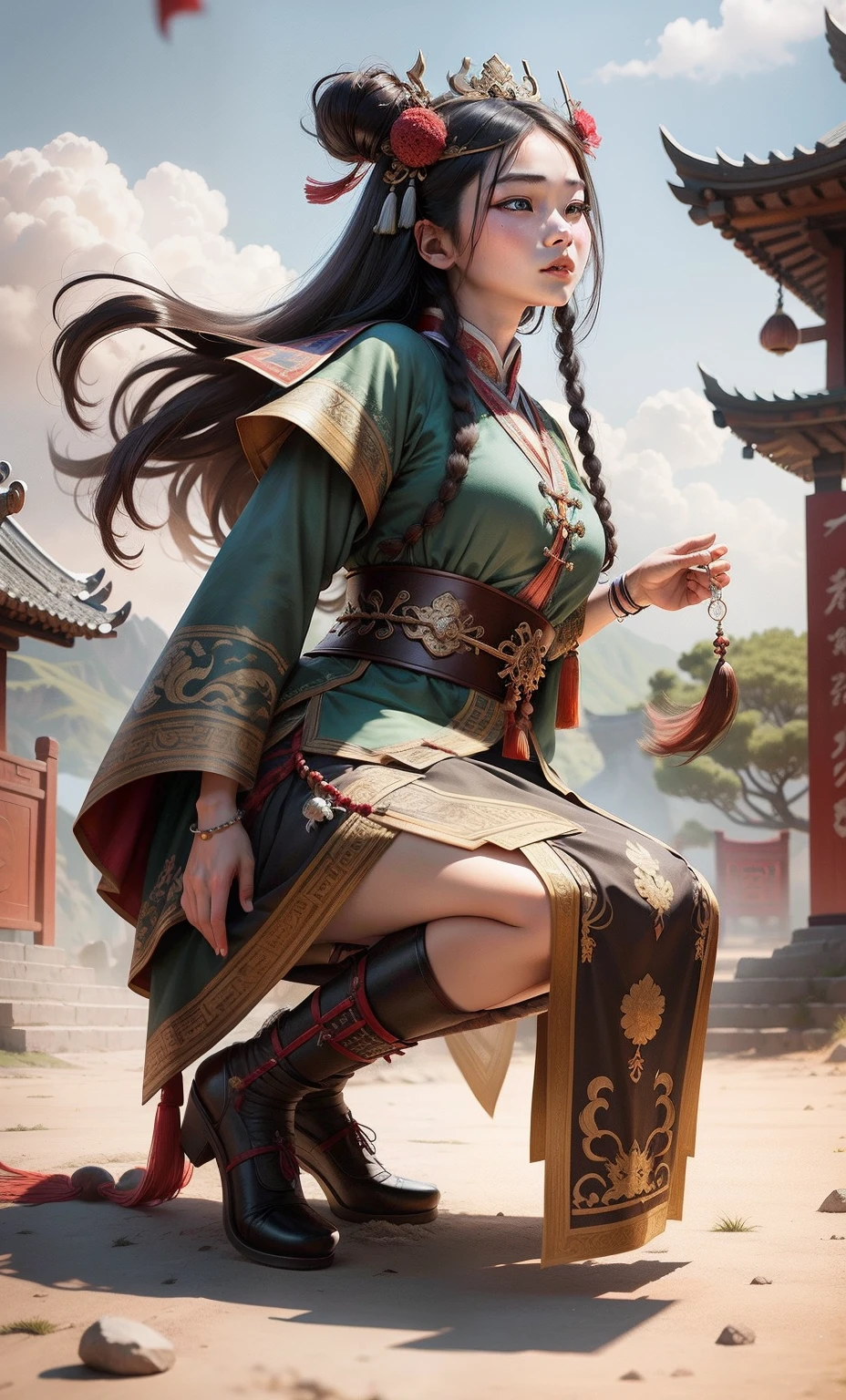 Shang Dynasty girl,Ancient maiden,National style,Hyper-realistic,Hyper-detailing,Photo texture