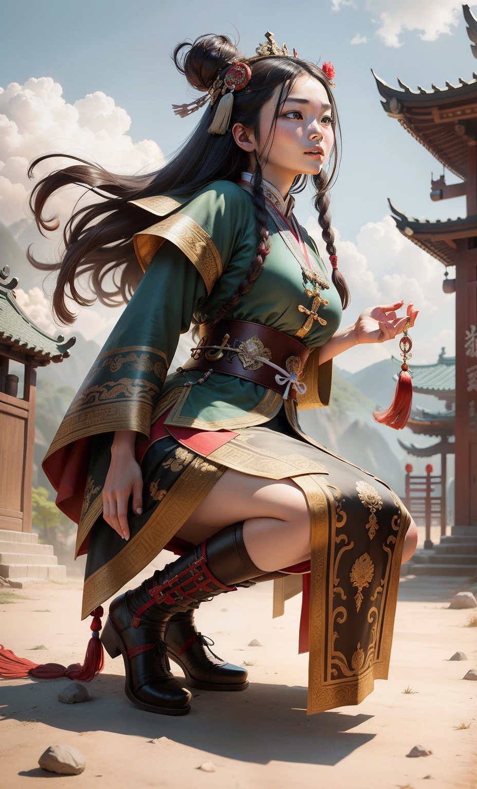 Shang Dynasty girl,Ancient maiden,National style,Hyper-realistic,Hyper-detailing,Photo texture