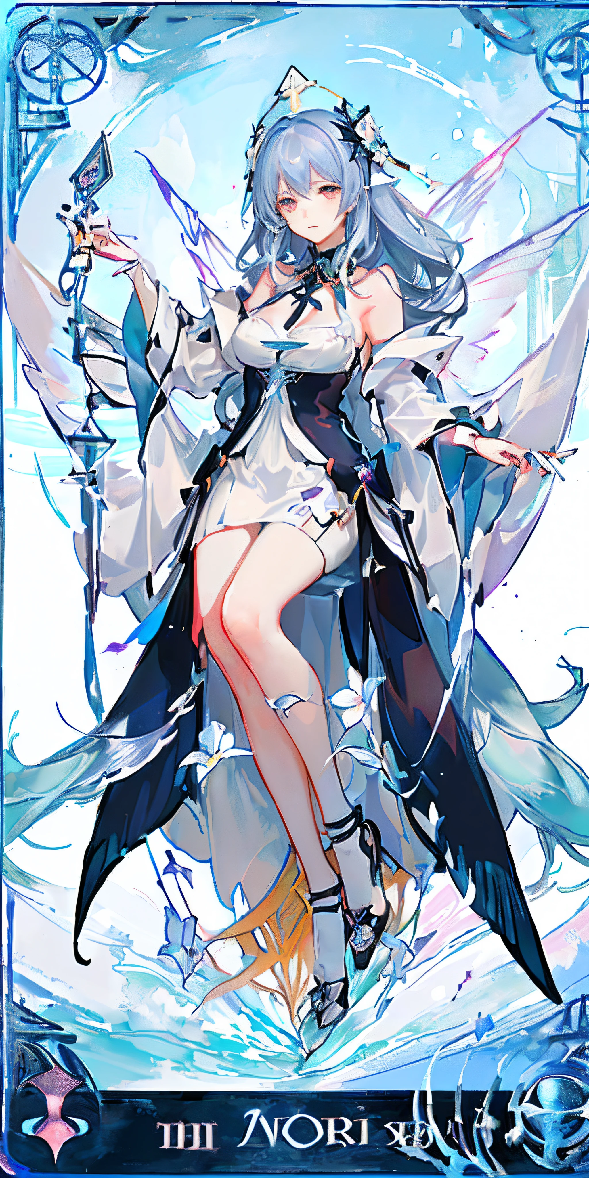 HD pictures,Clear facial features,Normal body,No more, no less fingers,white color hair,Kizi,dual horsetail,A strand of red hair,white skirt,Whole body diagram,Purple eye,Sweet and cute,Flying butterflies,the night,Clear facial features