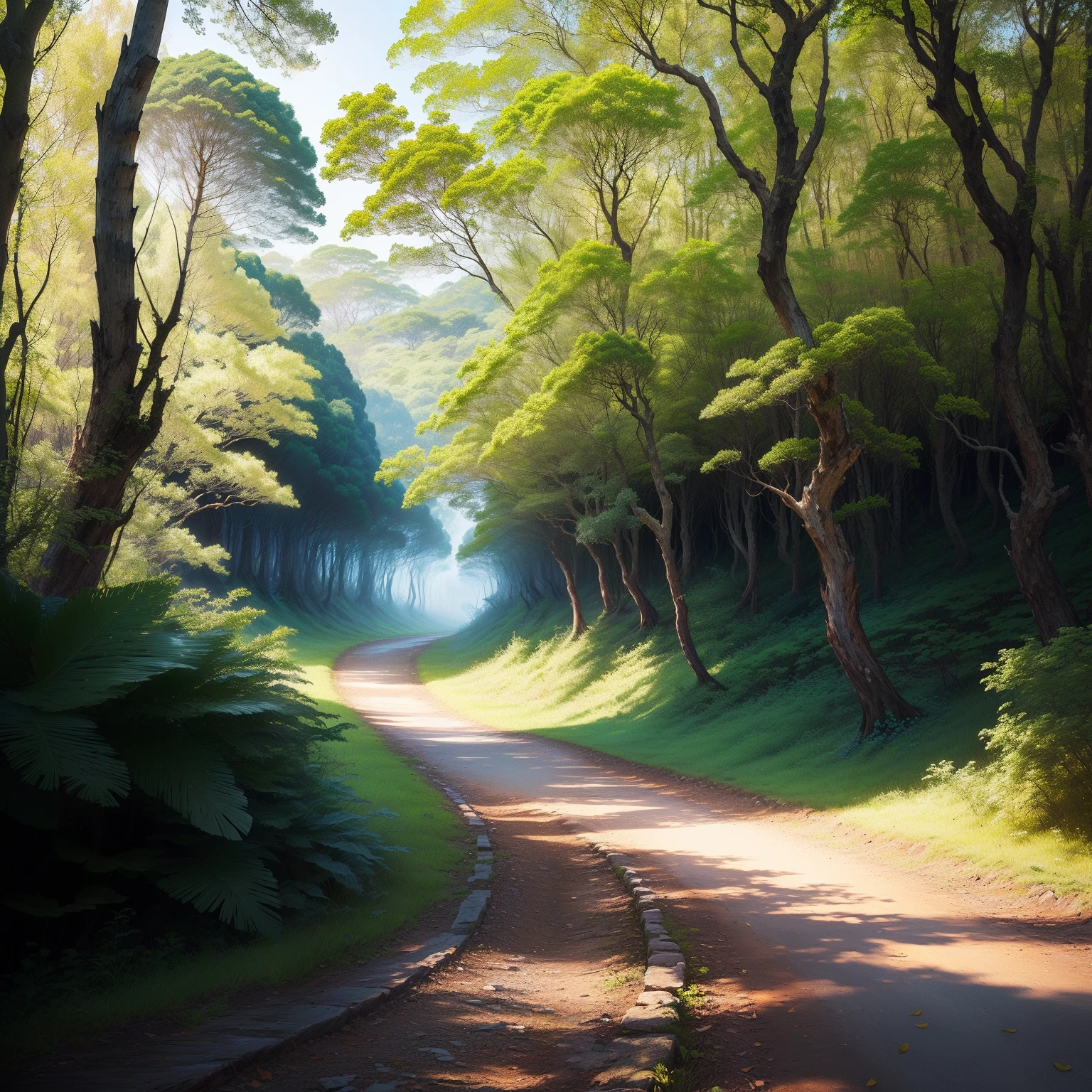 imagem da floresta exuberante, com sons suaves da natureza ao fundo.