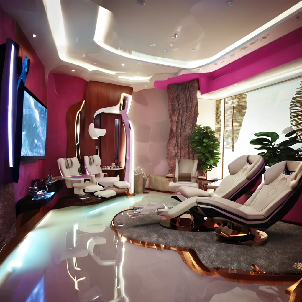 liveroom,There are massage chairs,Side angle