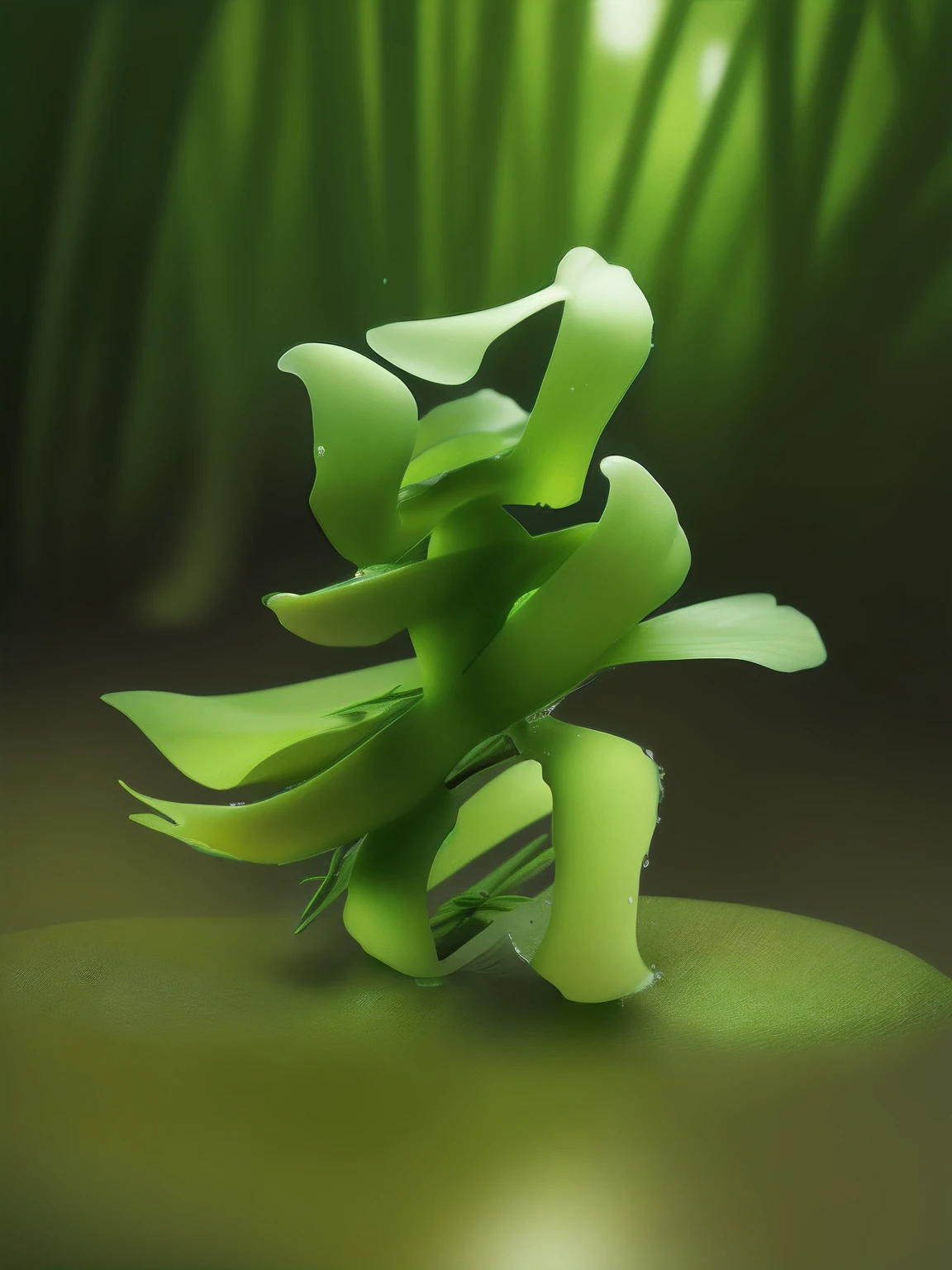 Bamboo, bamboo leaves, streams, stones, water droplets, water droplets, details, abundant