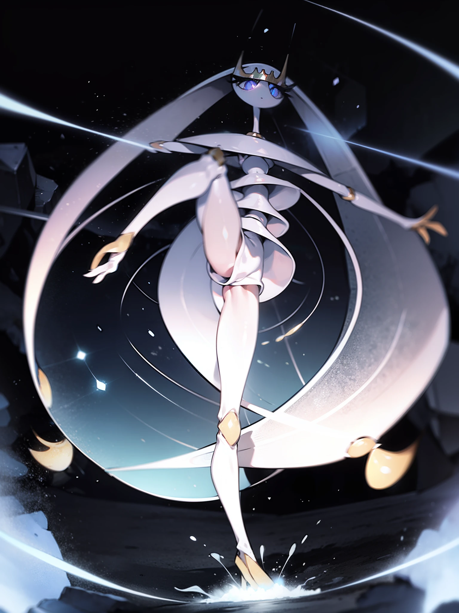 pheromosa,best quality,beautiful,pokemon,{Look at viewers},(Clear eyes),
((Roundhouse kick:1.2)),(action),(Daytime desert),2 fingers,(Thin toes),(overlooking:1.3),(blue light particle),spin blur,