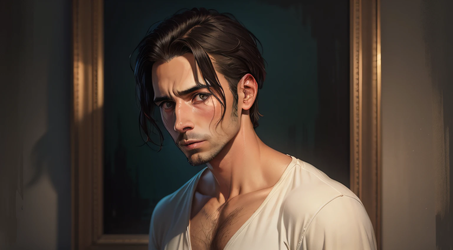 painting of a man who lived trapped in an endless cycle of
comparison and self-deprecation