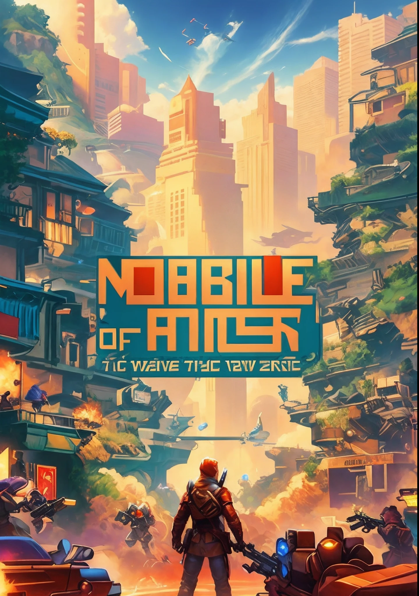 close-up of a poster with a bunch of different images, Game poster, Promotional poster of the game, The Art of Mobile Games, game concept, game cover art, The cover of the new video game, Mobile Game Style, Game screen, Futuristic NFT card game, Video game cover, game illustration, Front Game Card, video game, Game art, game cover art