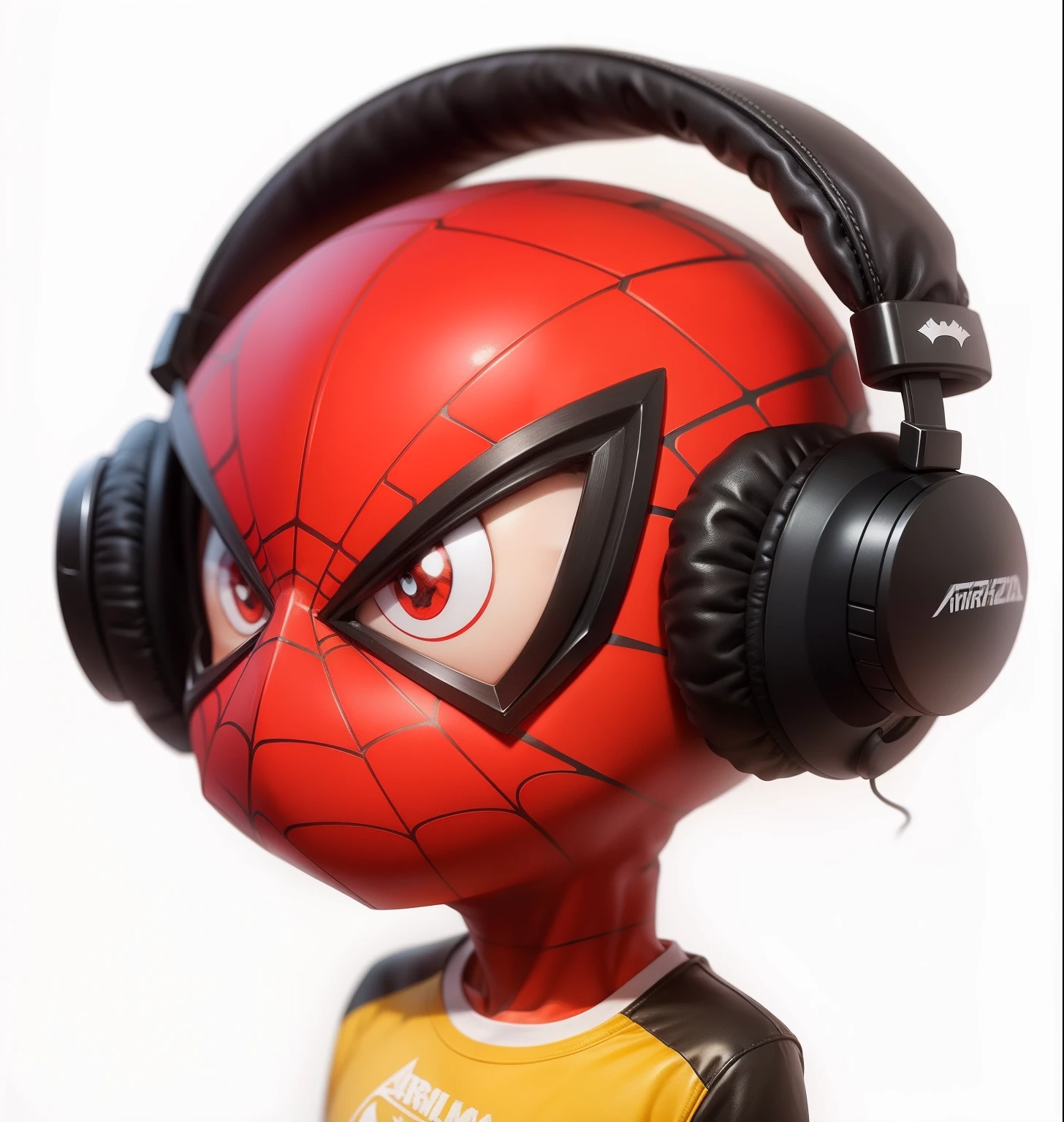 chibi homem aranha street wear com headphones