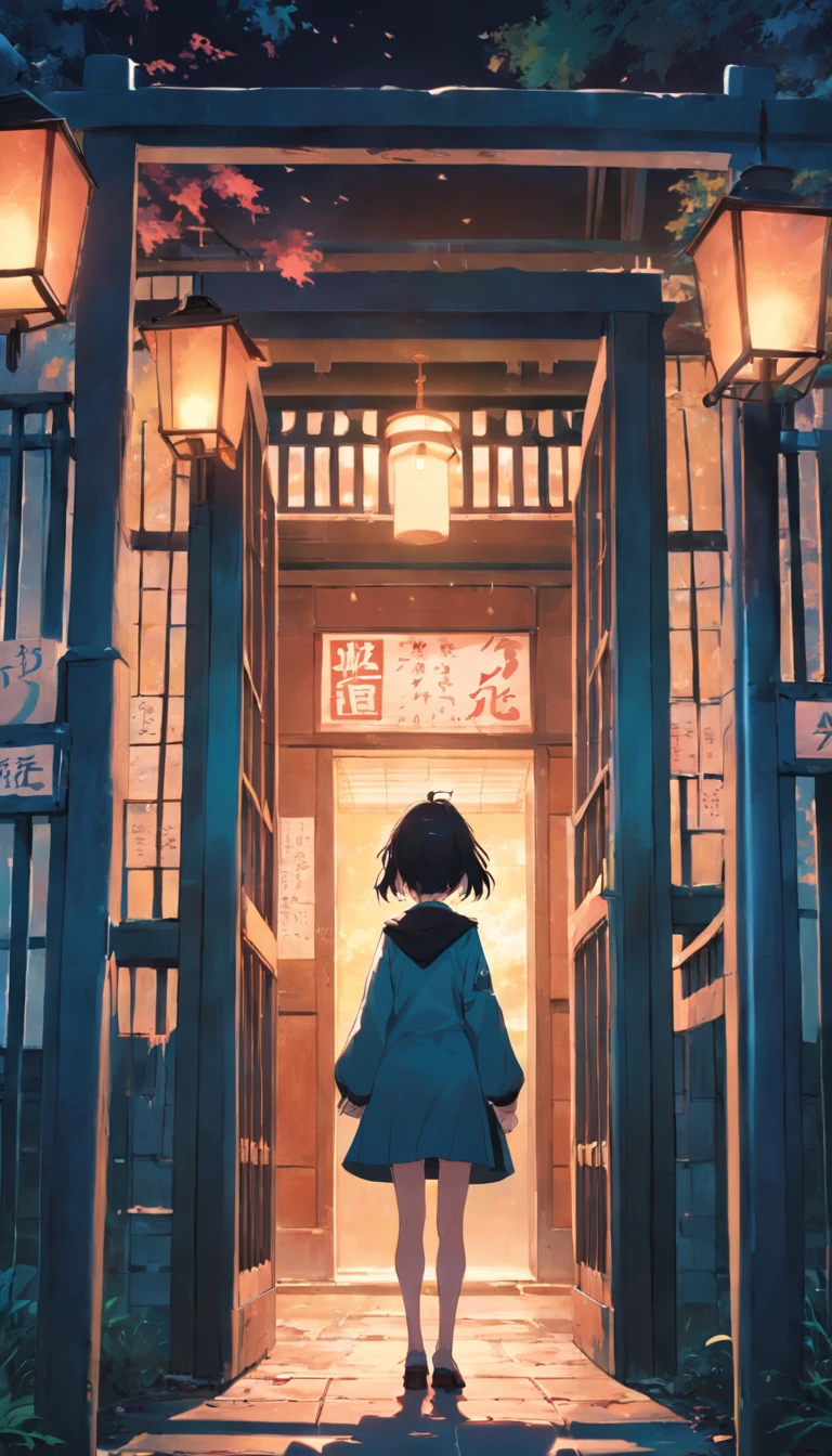 A group of high school teachers,Stand at the school gate