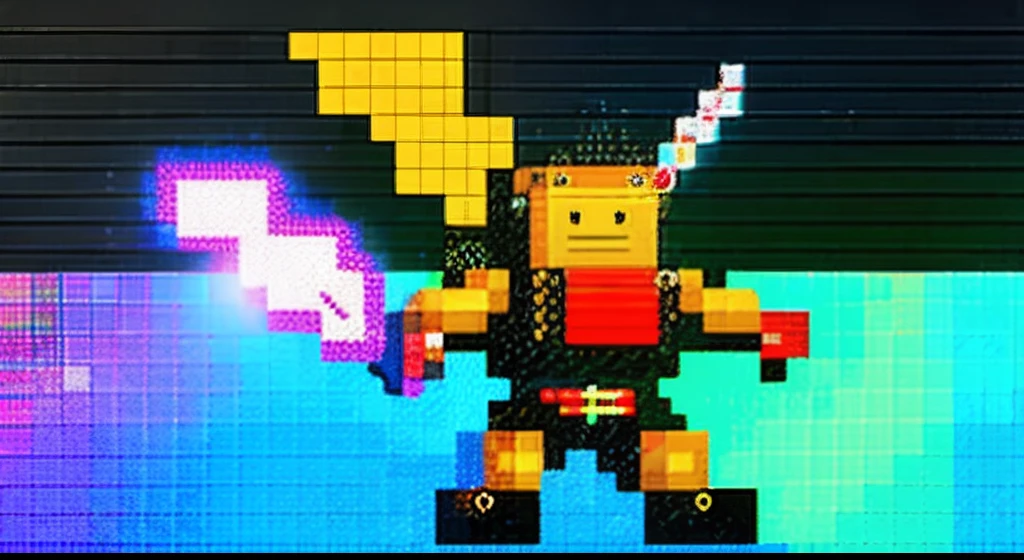 pixel game，character  design，Transformers robots，hornet， Pixel art #pixelart，super-fine，32-bit pixels