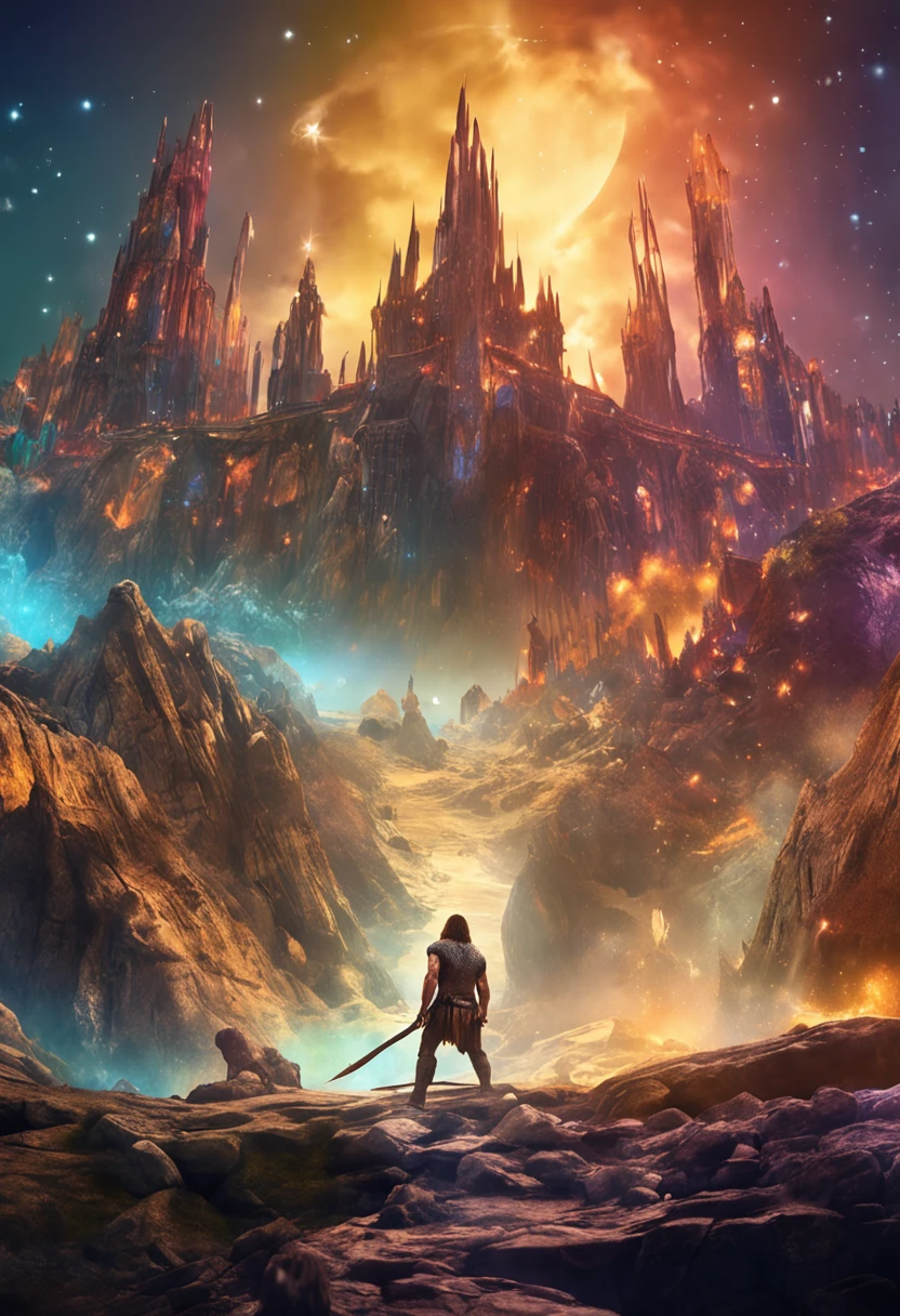 (white fortress scifi background) Handsome space pirates Conan The Barbarian and Hulk each with a perfect body dressed in gold sweaters and silver tattoos, Photo ultra realistic, colorful, intricate, ultra detailed artistic photography, colorful night aura, shadows, oil on canvas, brush strokes, smooth, ultra high definition, 32k, ultra sharp focus, intricate artwork masterpiece, ominous, matte painting movie poster, golden ratio, intricate, epic, highly detailed, vibrant, production cinematic character render, ultra high quality creation by Disney studios, photorealistic, seductively positioned,
